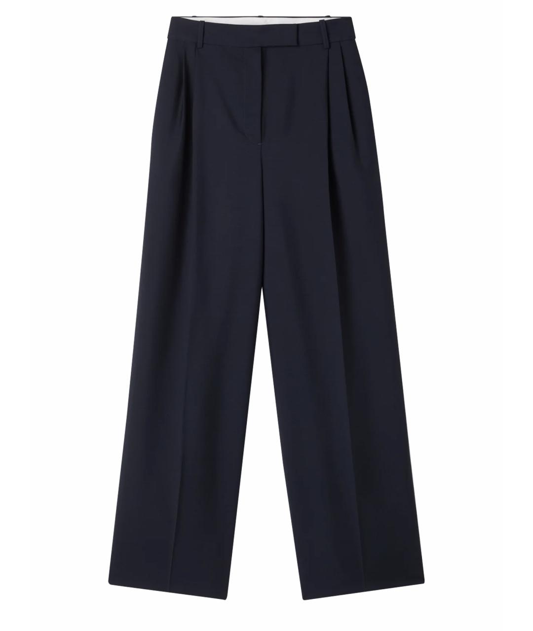 ROHE Темно-синие шерстяные брюки широкие, фото 1