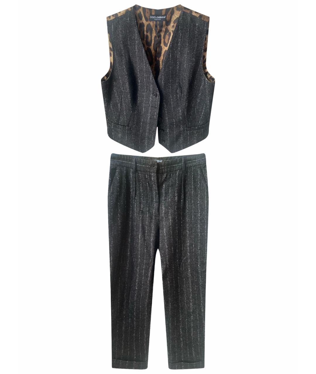 DOLCE&GABBANA Черный шерстяной костюм с брюками, фото 1