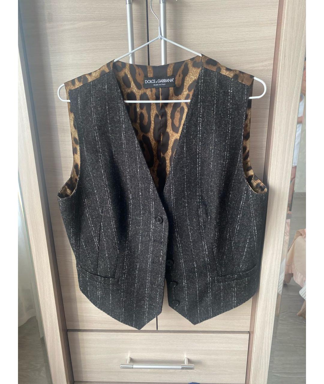 DOLCE&GABBANA Черный шерстяной костюм с брюками, фото 5