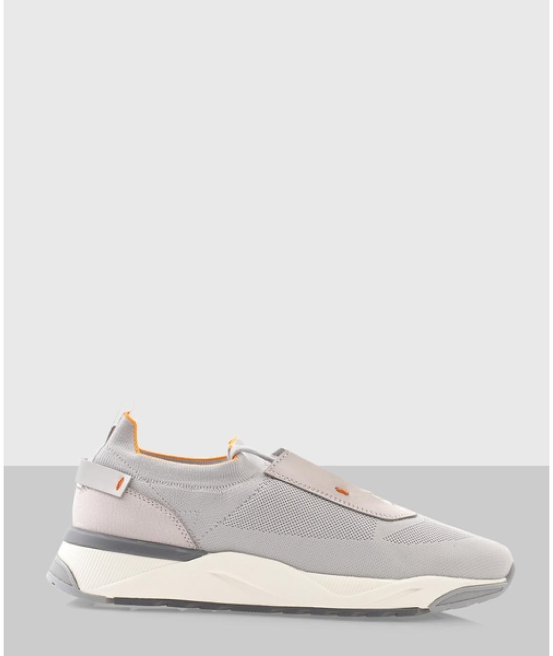 SANTONI Серые текстильные низкие кроссовки / кеды, фото 5