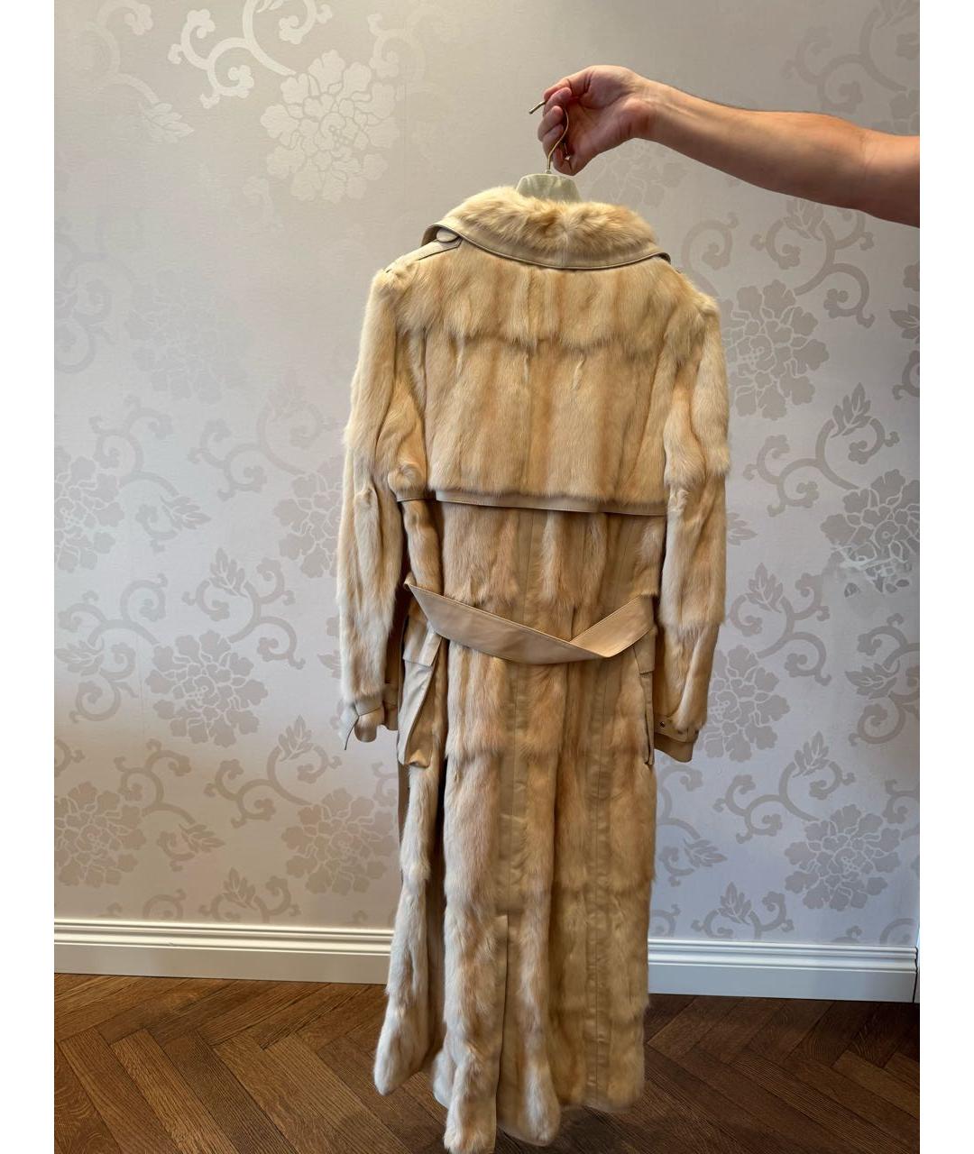 CHRISTIAN DIOR Бежевое кожаное пальто, фото 2