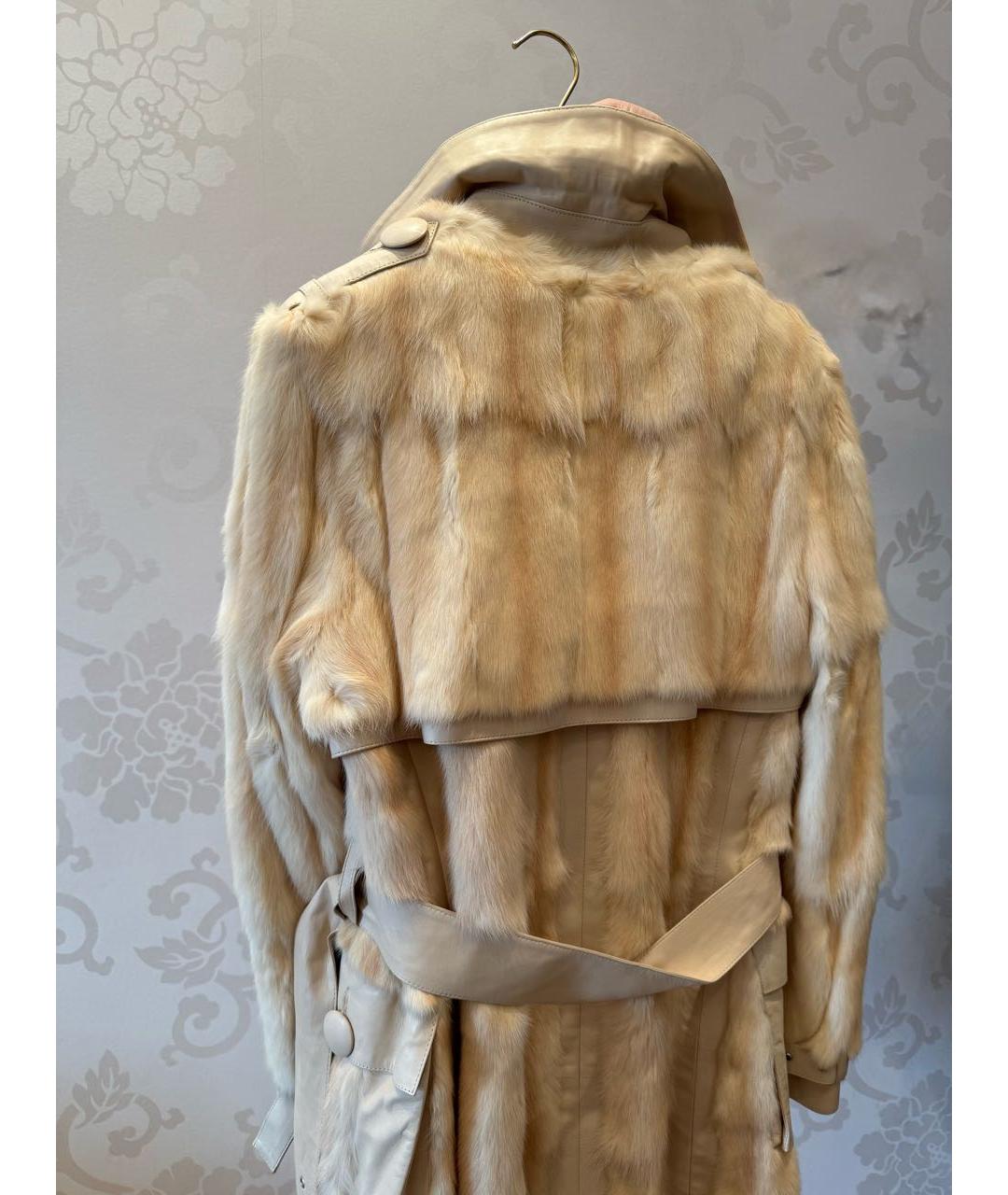 CHRISTIAN DIOR Бежевое кожаное пальто, фото 4