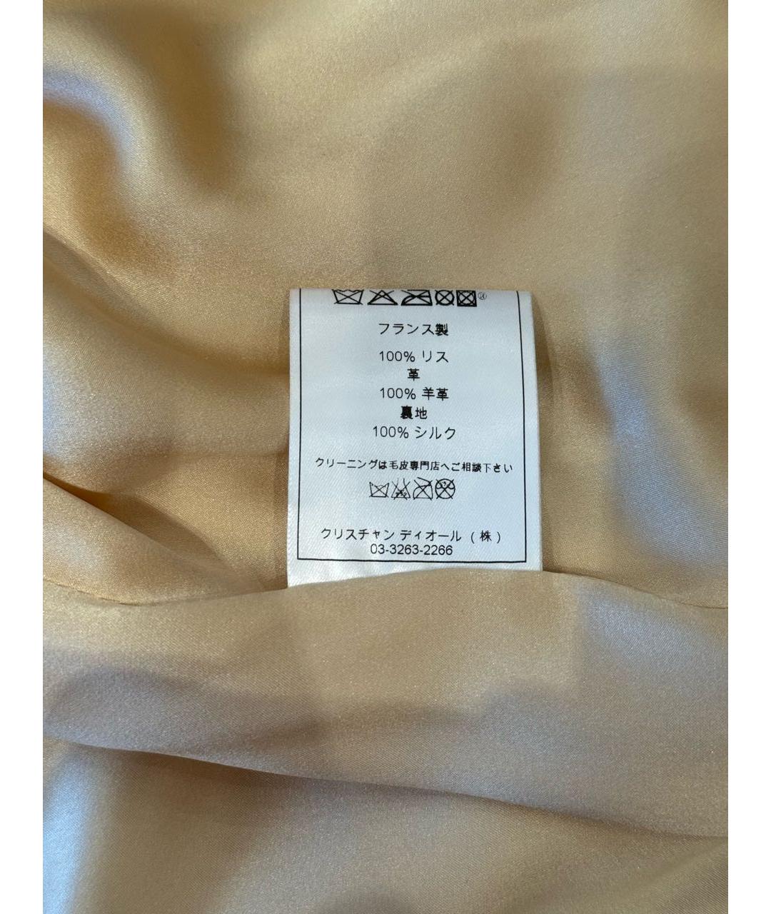 CHRISTIAN DIOR Бежевое кожаное пальто, фото 8