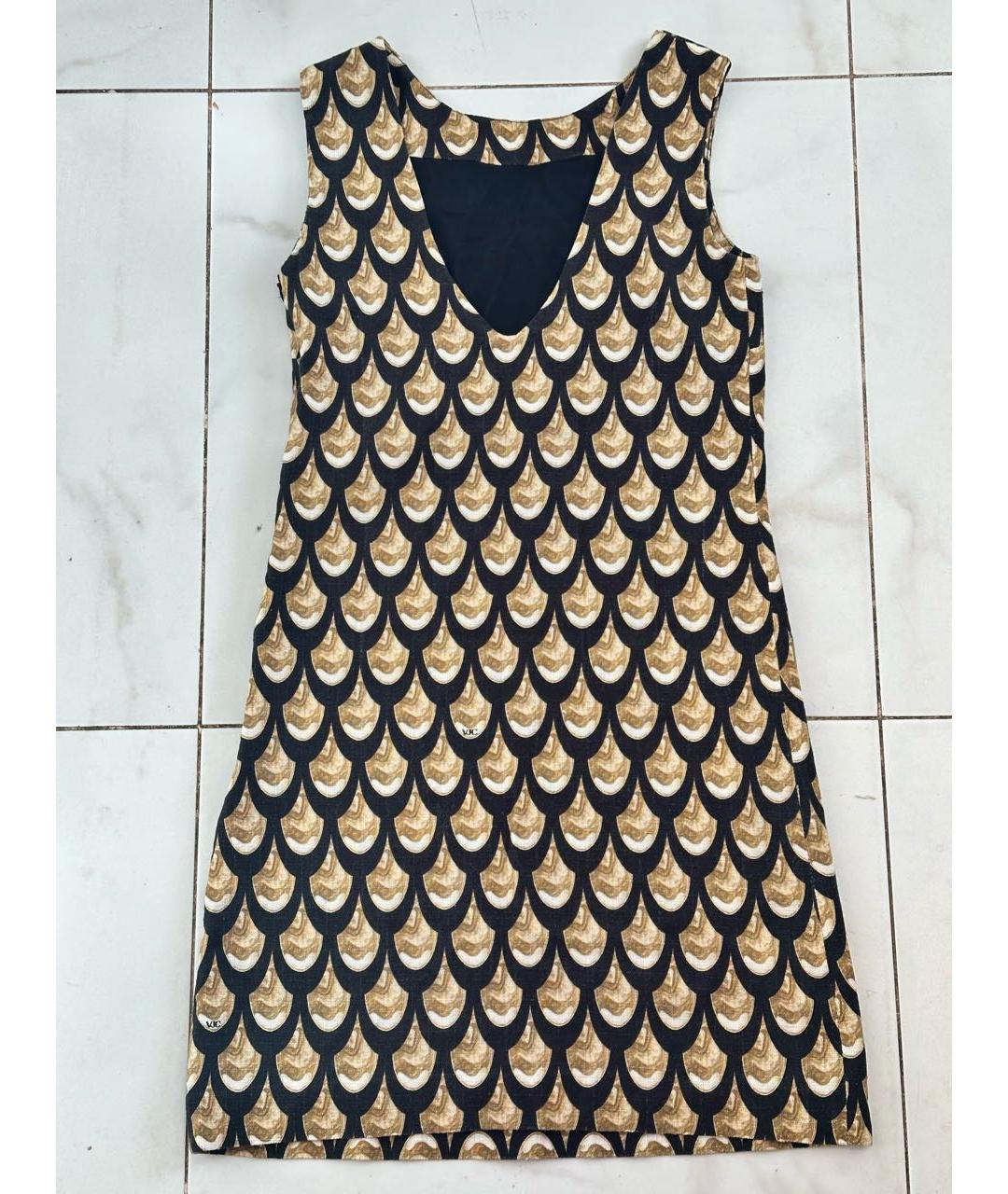 VERSACE Мульти льняное повседневное платье, фото 7