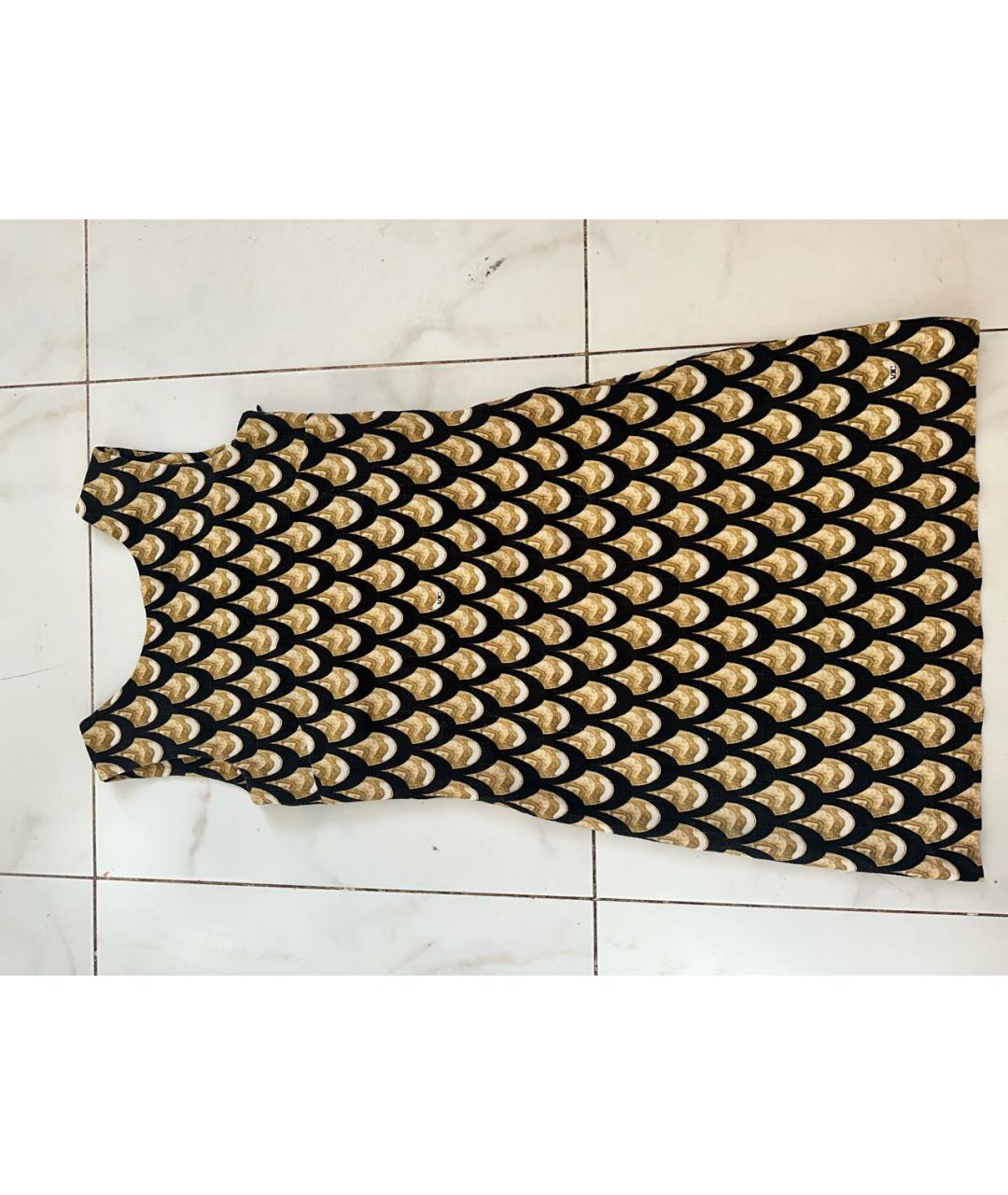 VERSACE Мульти льняное повседневное платье, фото 2