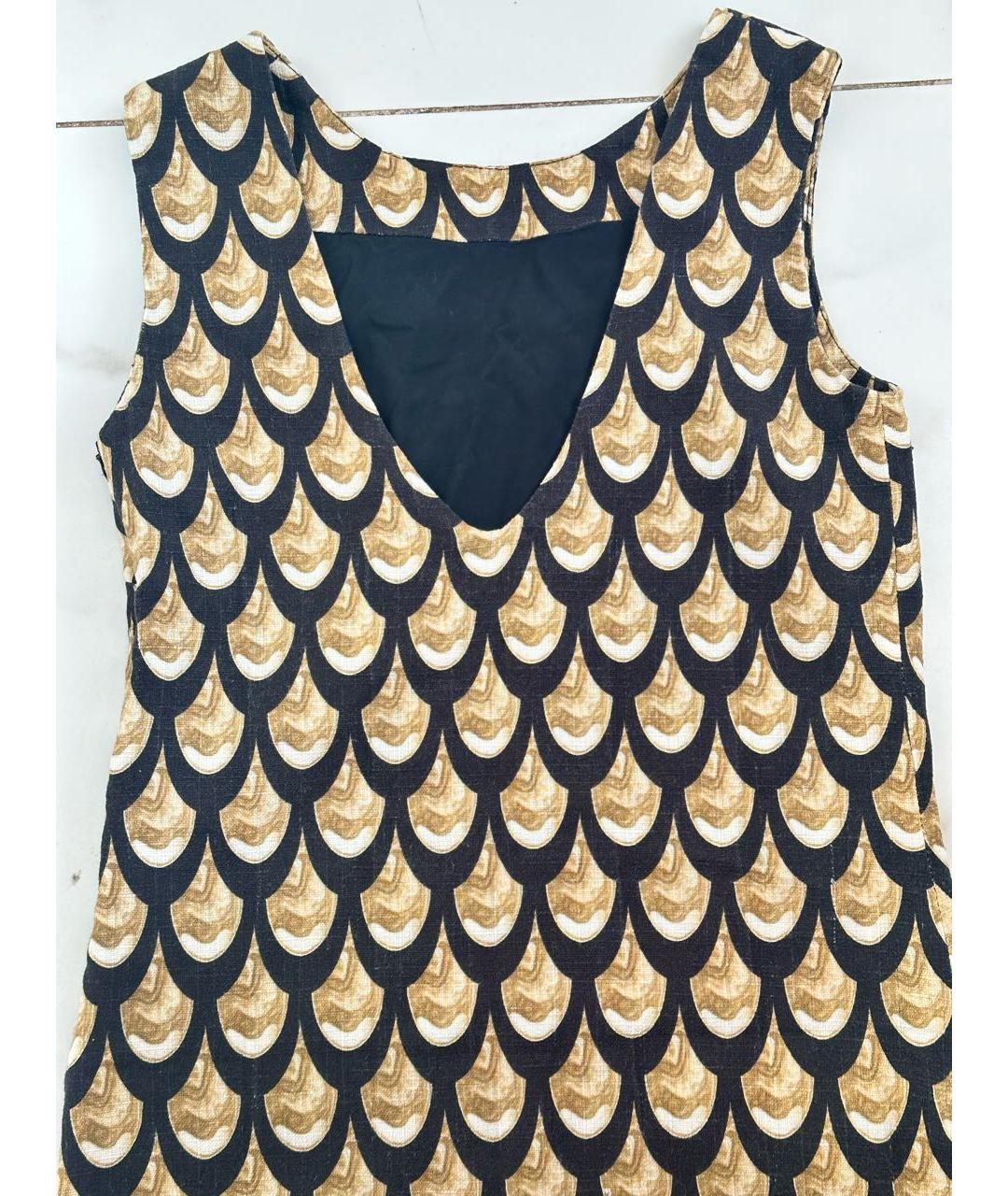 VERSACE Мульти льняное повседневное платье, фото 6