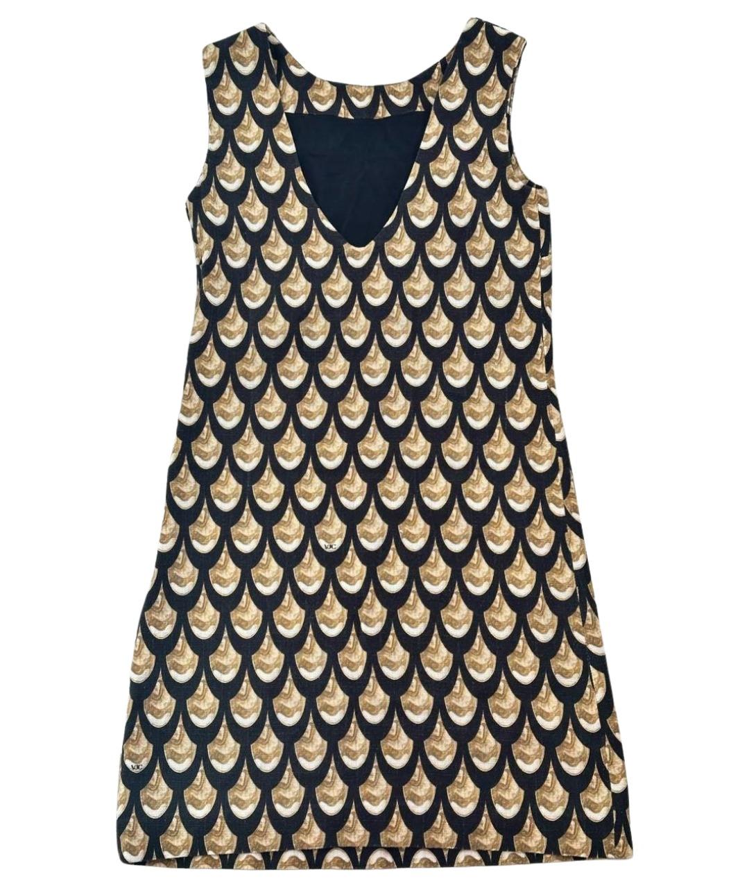 VERSACE Мульти льняное повседневное платье, фото 1