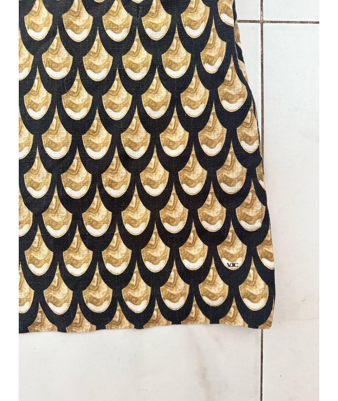 VERSACE Мульти льняное повседневное платье, фото 8