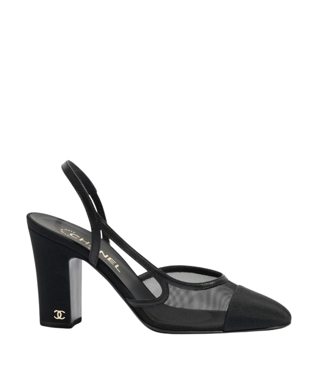 CHANEL Черные текстильные туфли, фото 1