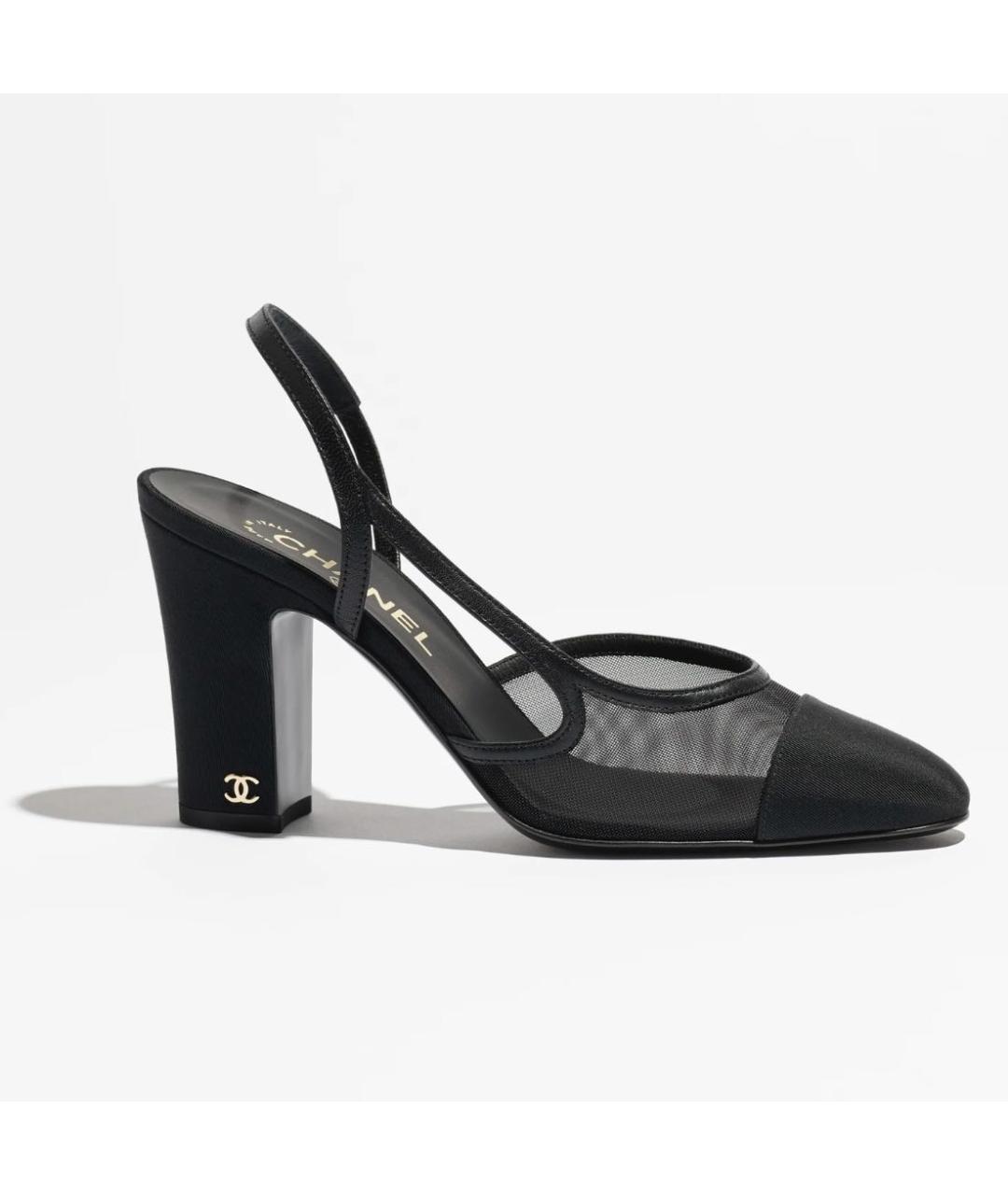 CHANEL Черные текстильные туфли, фото 4