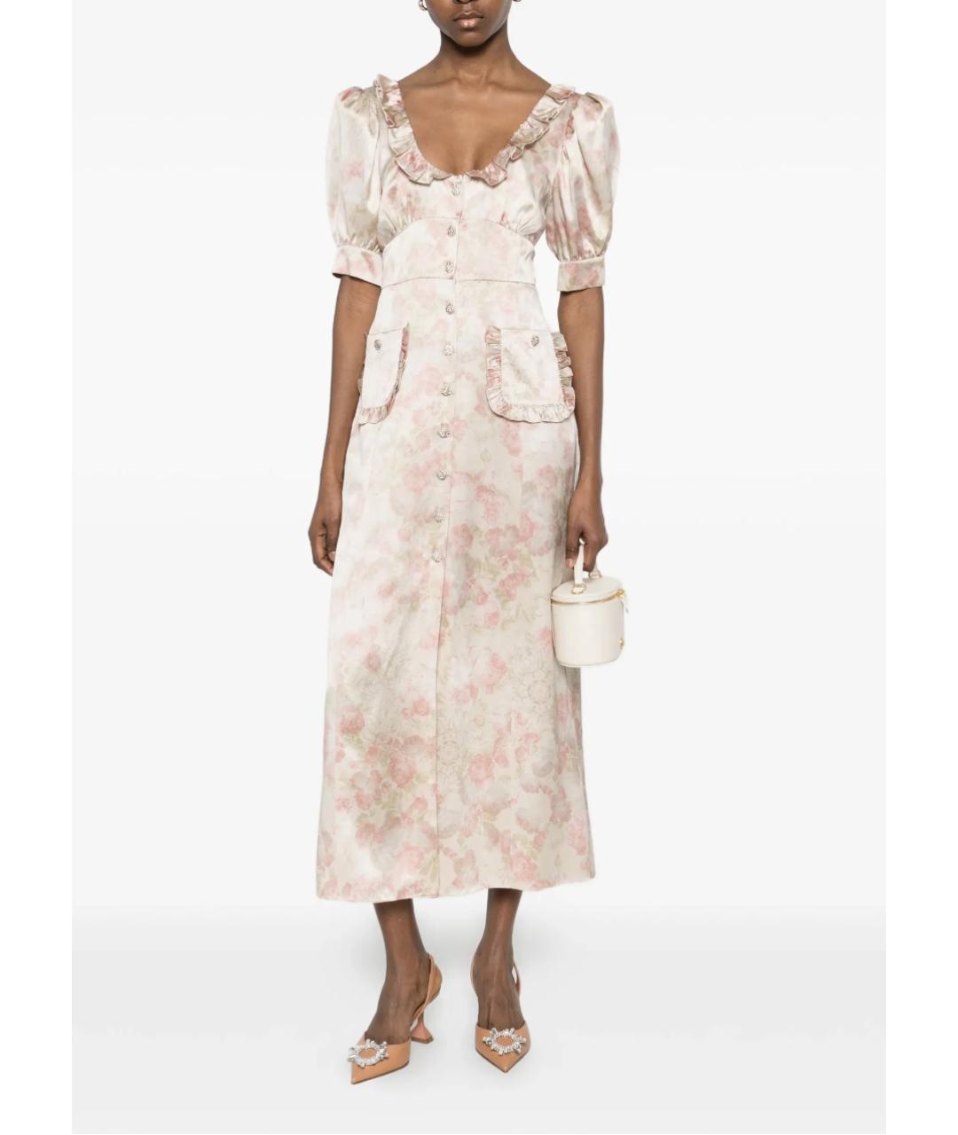 ALESSANDRA RICH Розовое шелковое вечернее платье, фото 3