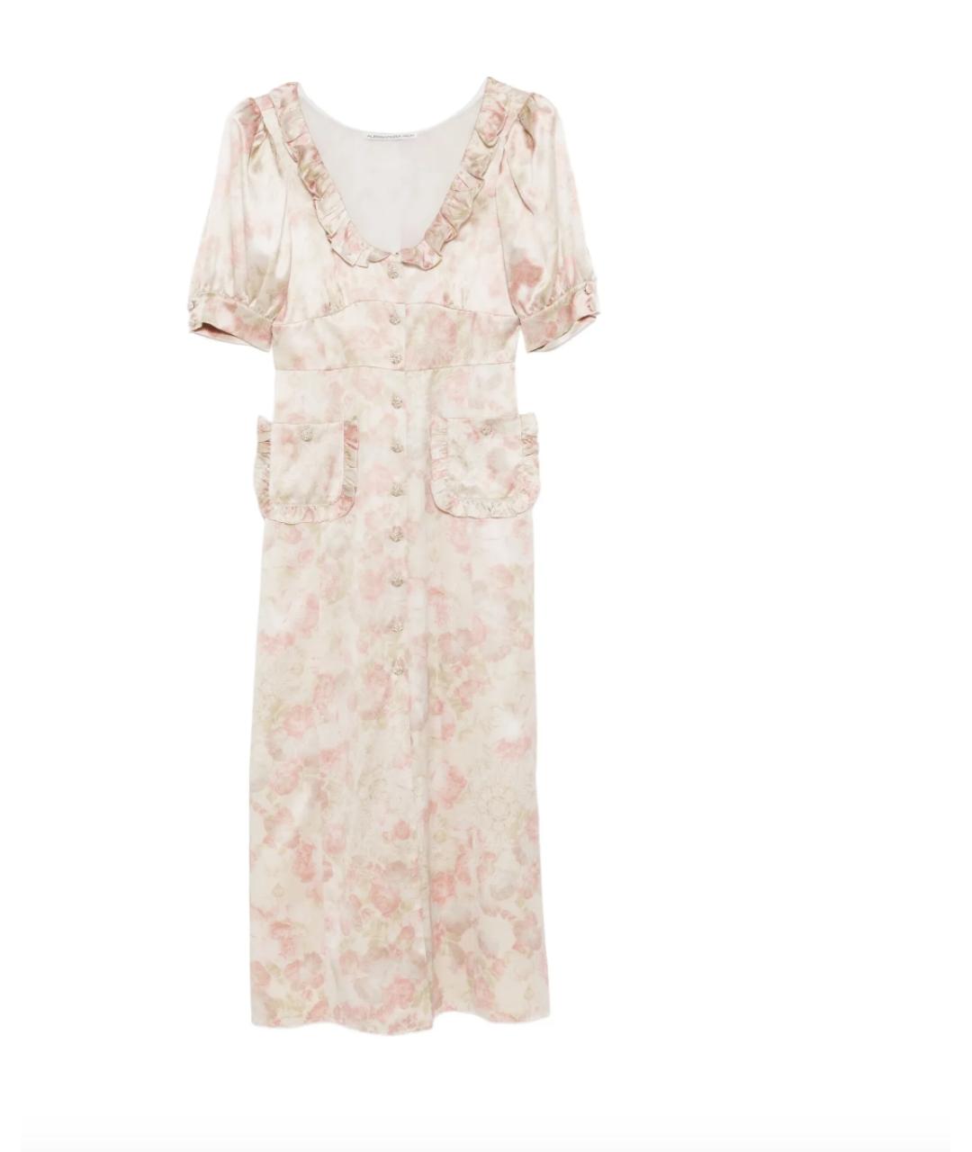 ALESSANDRA RICH Розовое шелковое вечернее платье, фото 5