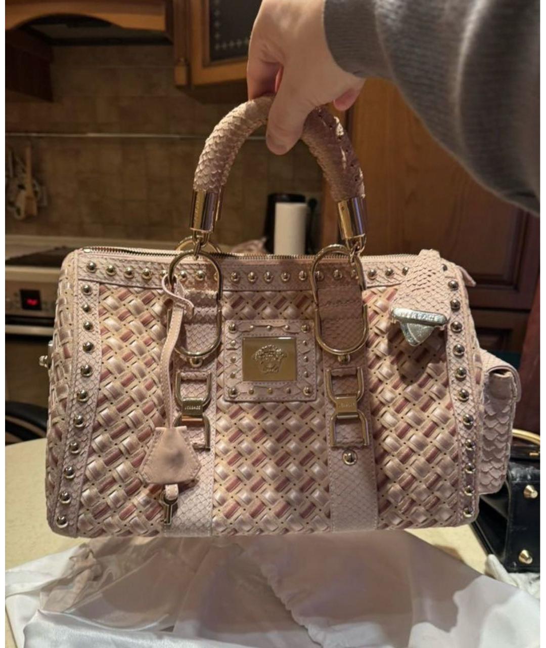 VERSACE Желтая сумка с короткими ручками, фото 8