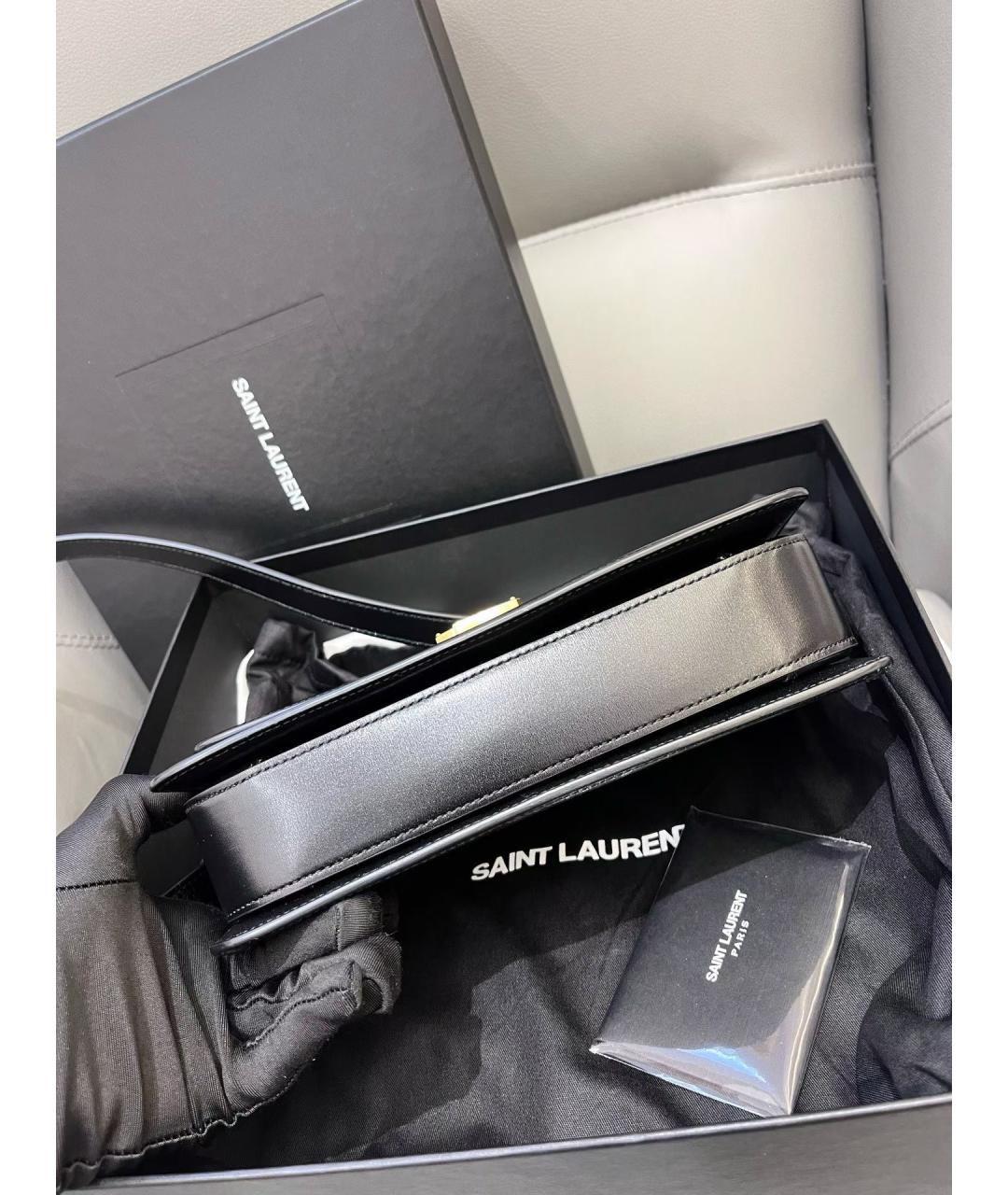 SAINT LAURENT Черная кожаная сумка через плечо, фото 6