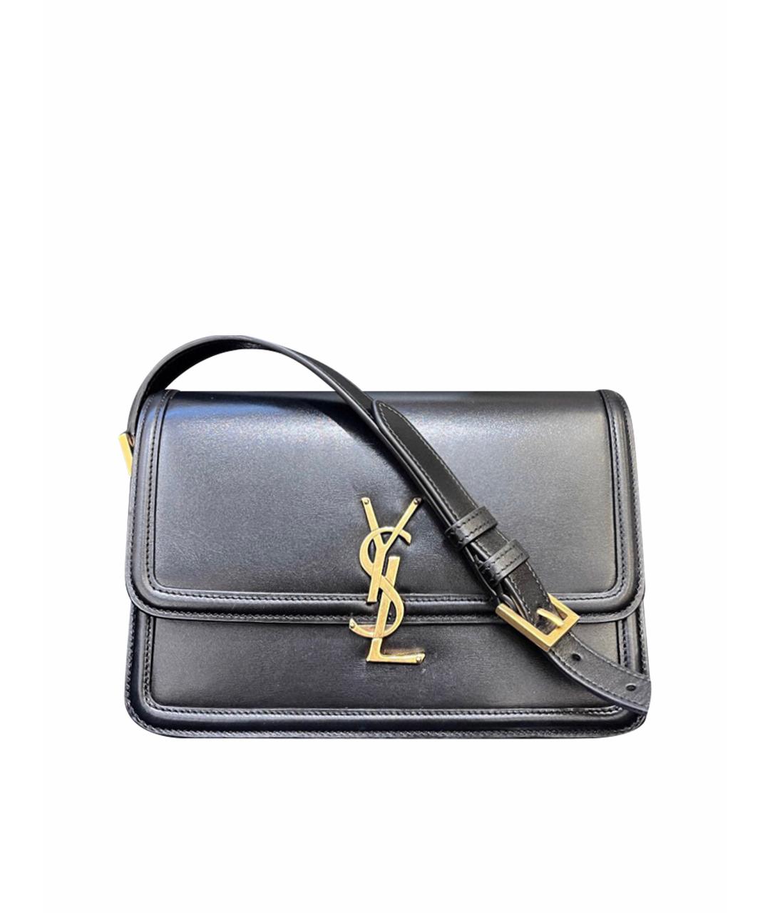 SAINT LAURENT Черная кожаная сумка через плечо, фото 1