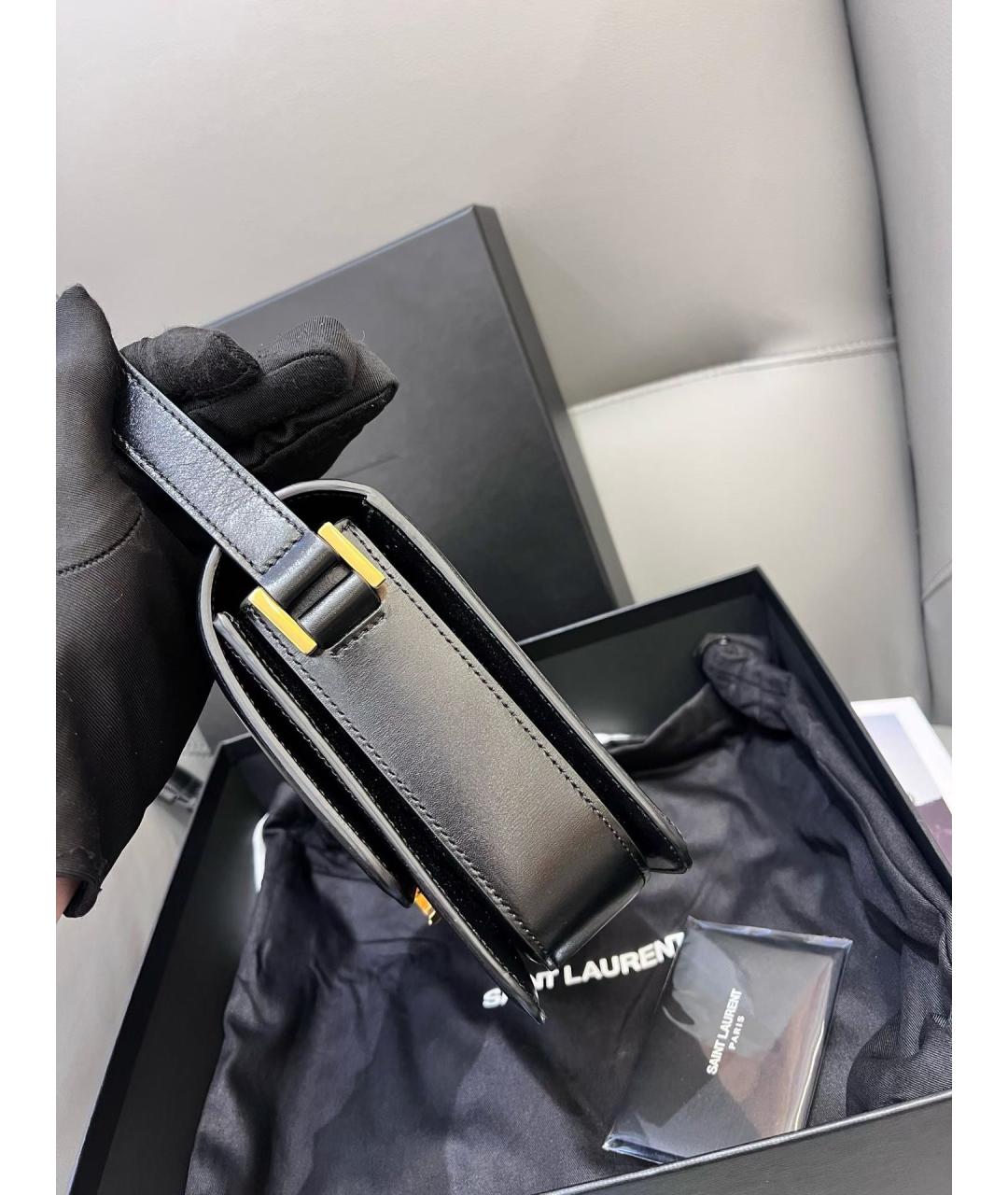 SAINT LAURENT Черная кожаная сумка через плечо, фото 5