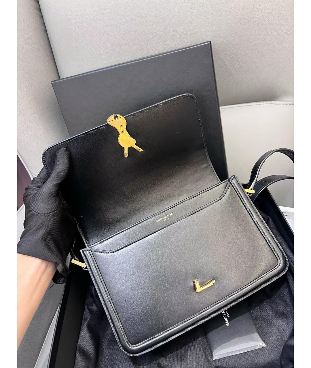 SAINT LAURENT Черная кожаная сумка через плечо, фото 9