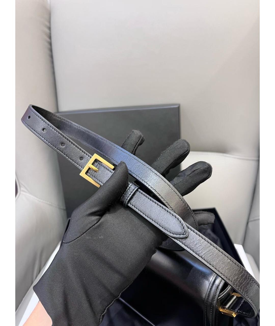 SAINT LAURENT Черная кожаная сумка через плечо, фото 7