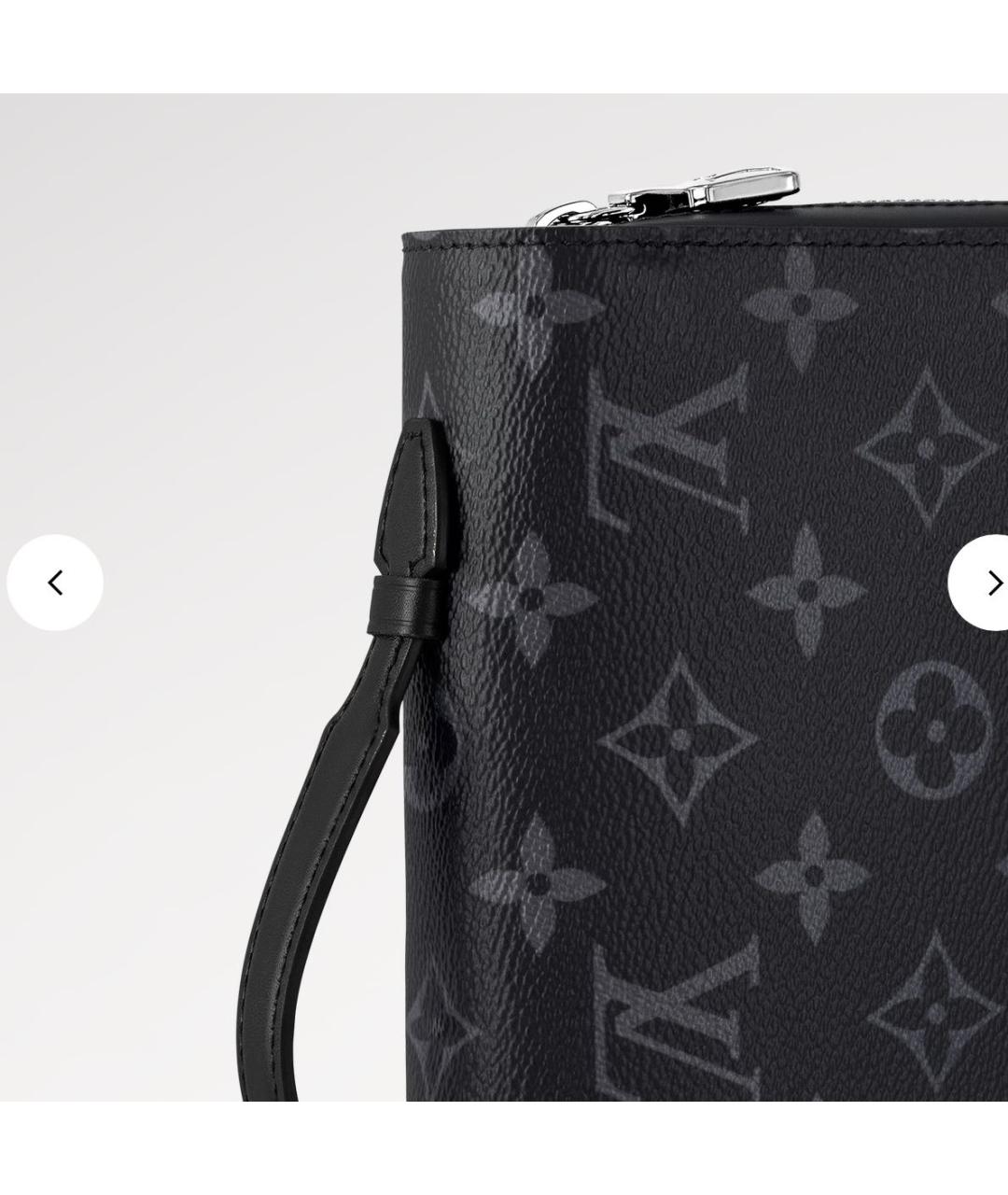 LOUIS VUITTON Черная кожаная барсетка, фото 3