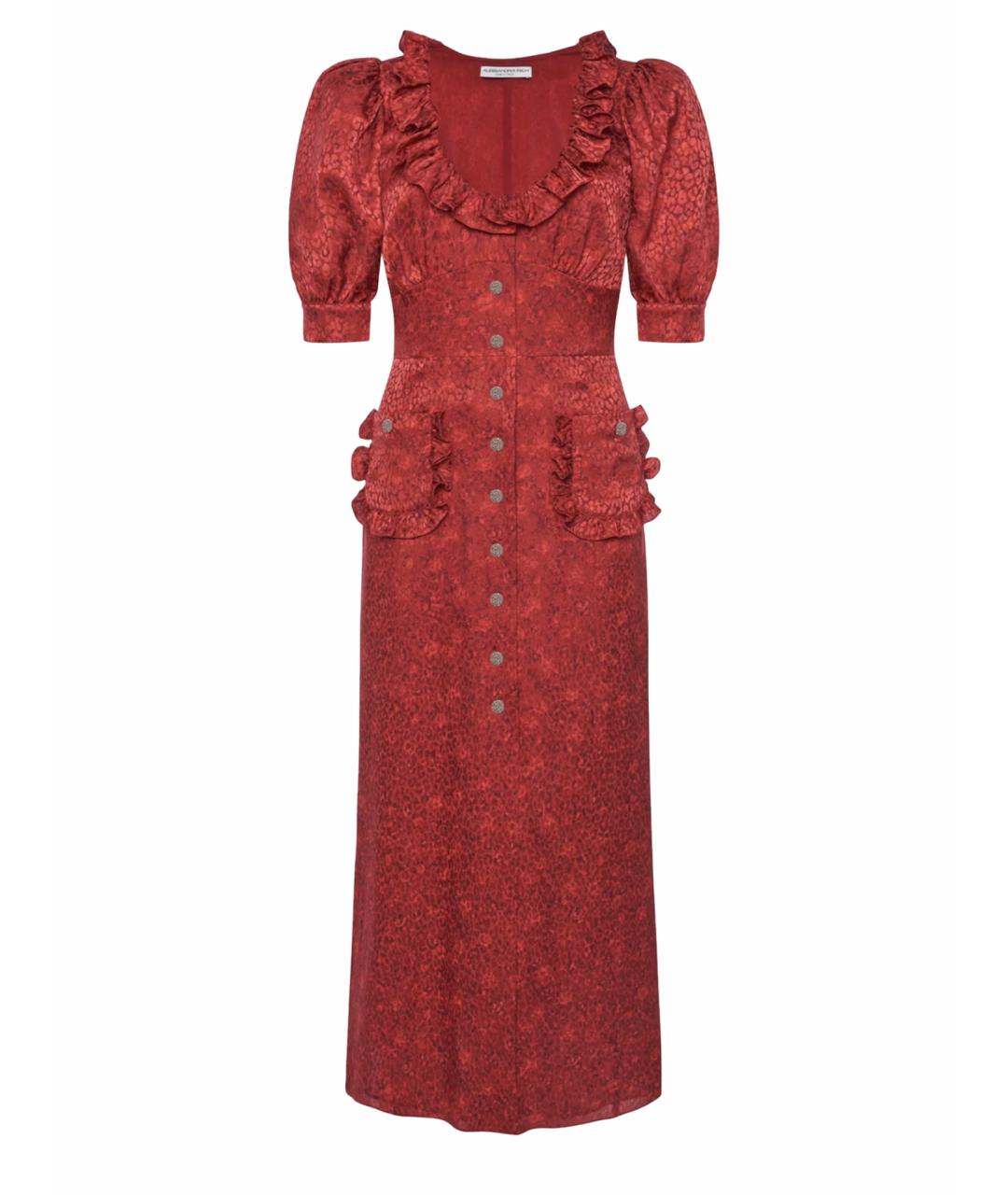 ALESSANDRA RICH Красное шелковое вечернее платье, фото 1