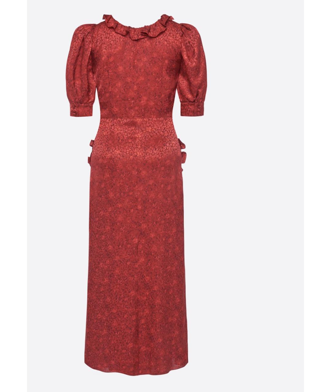 ALESSANDRA RICH Красное шелковое вечернее платье, фото 2