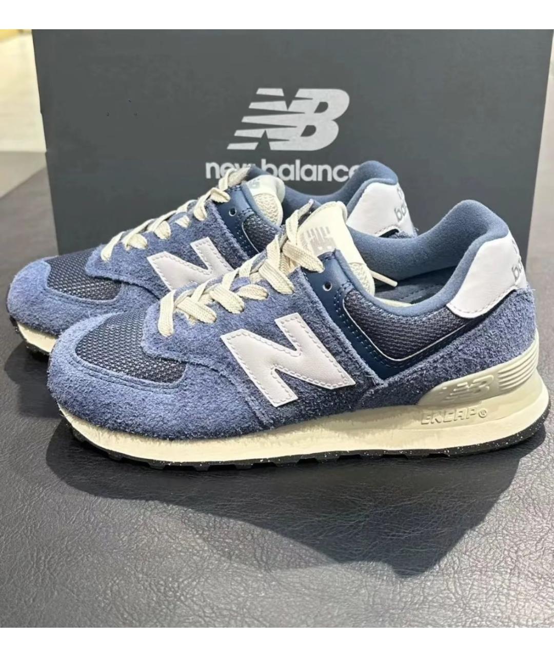 NEW BALANCE Синие замшевые высокие кроссовки / кеды, фото 3