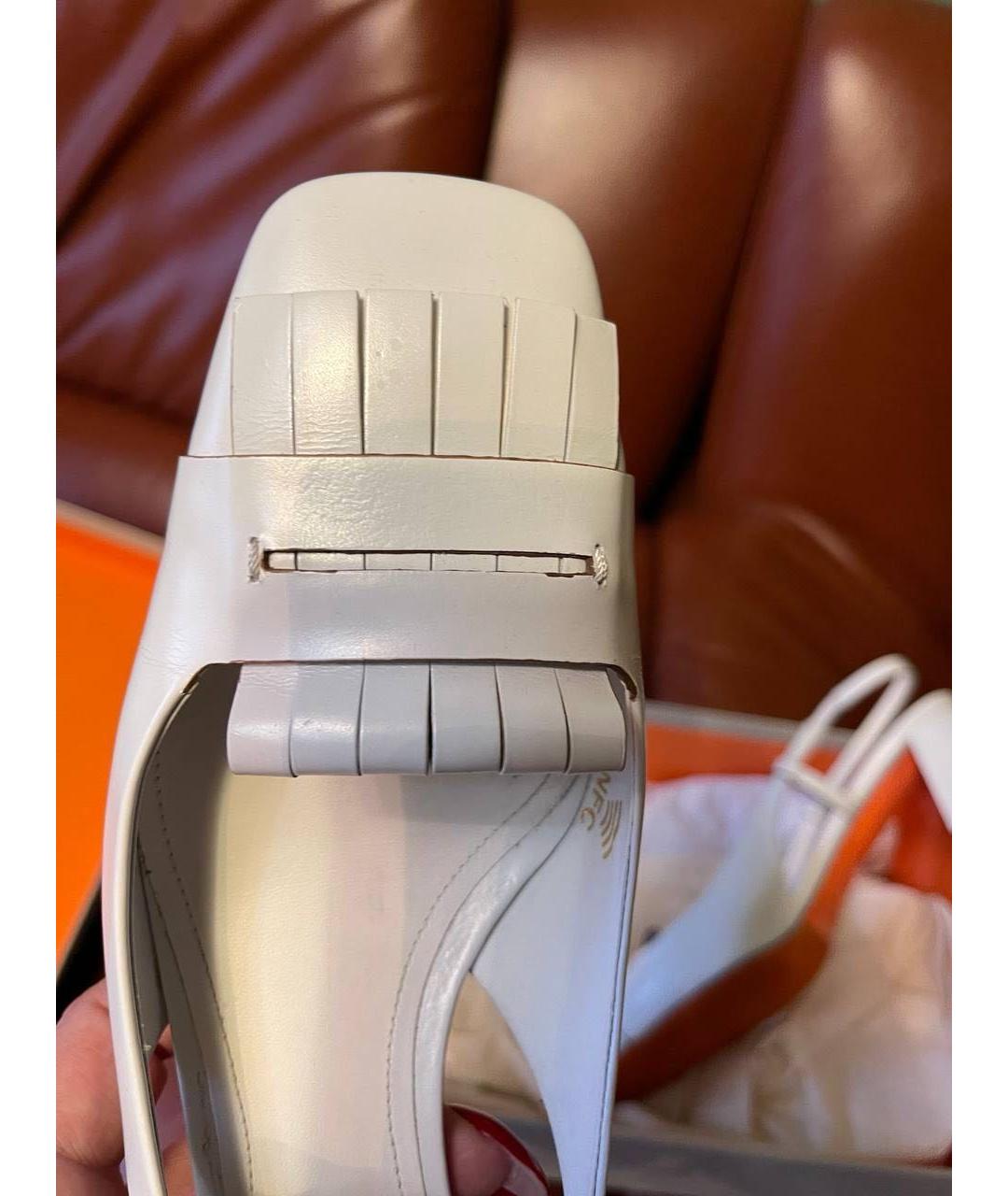 SANTONI Белые кожаные туфли, фото 7