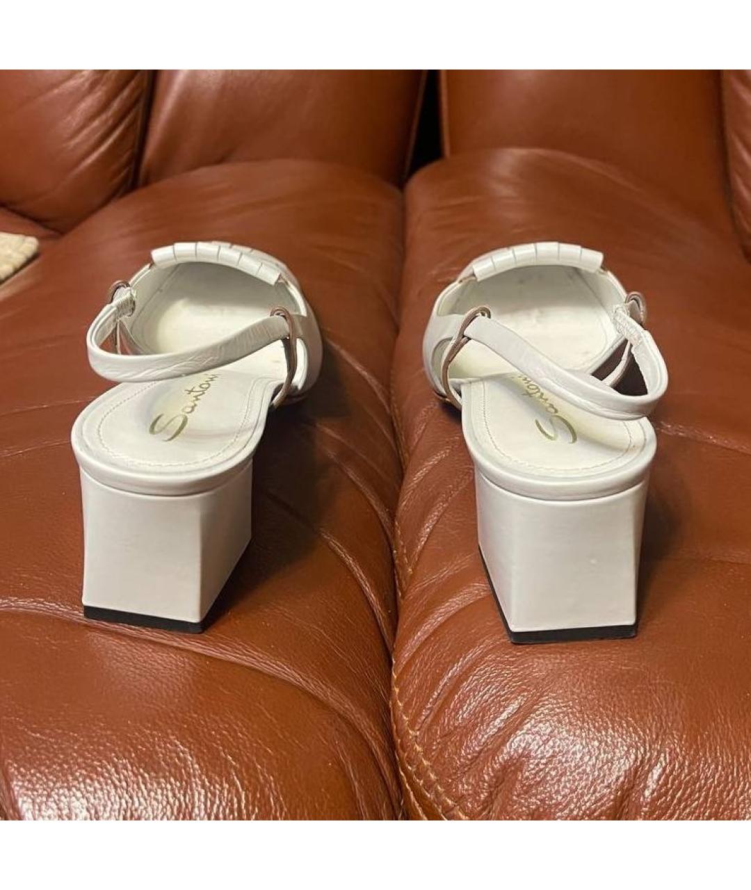 SANTONI Белые кожаные туфли, фото 4