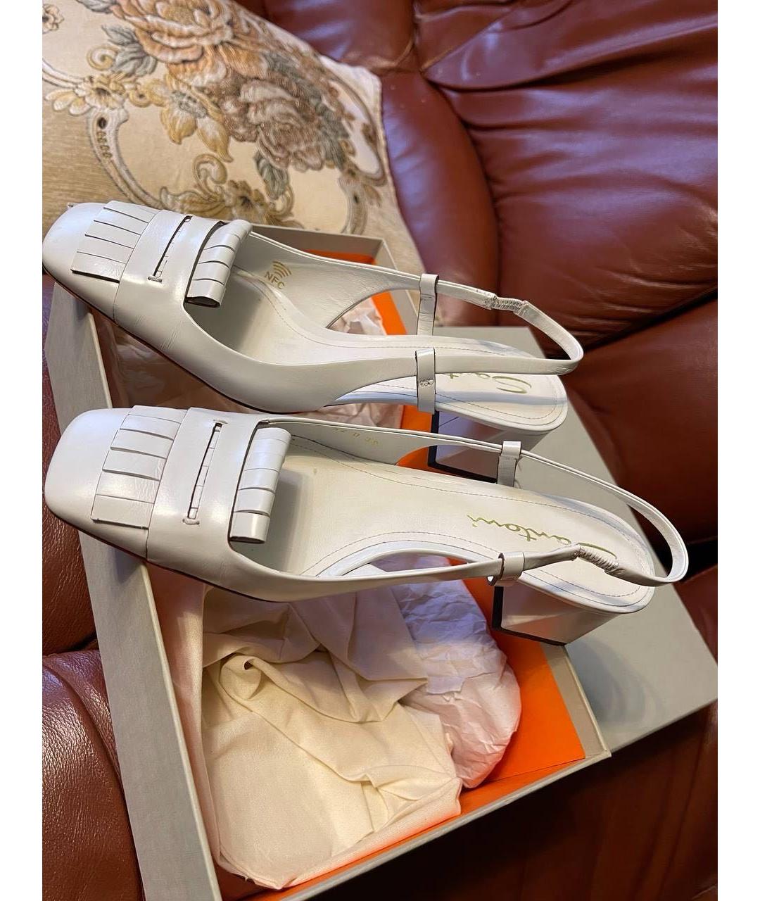 SANTONI Белые кожаные туфли, фото 2