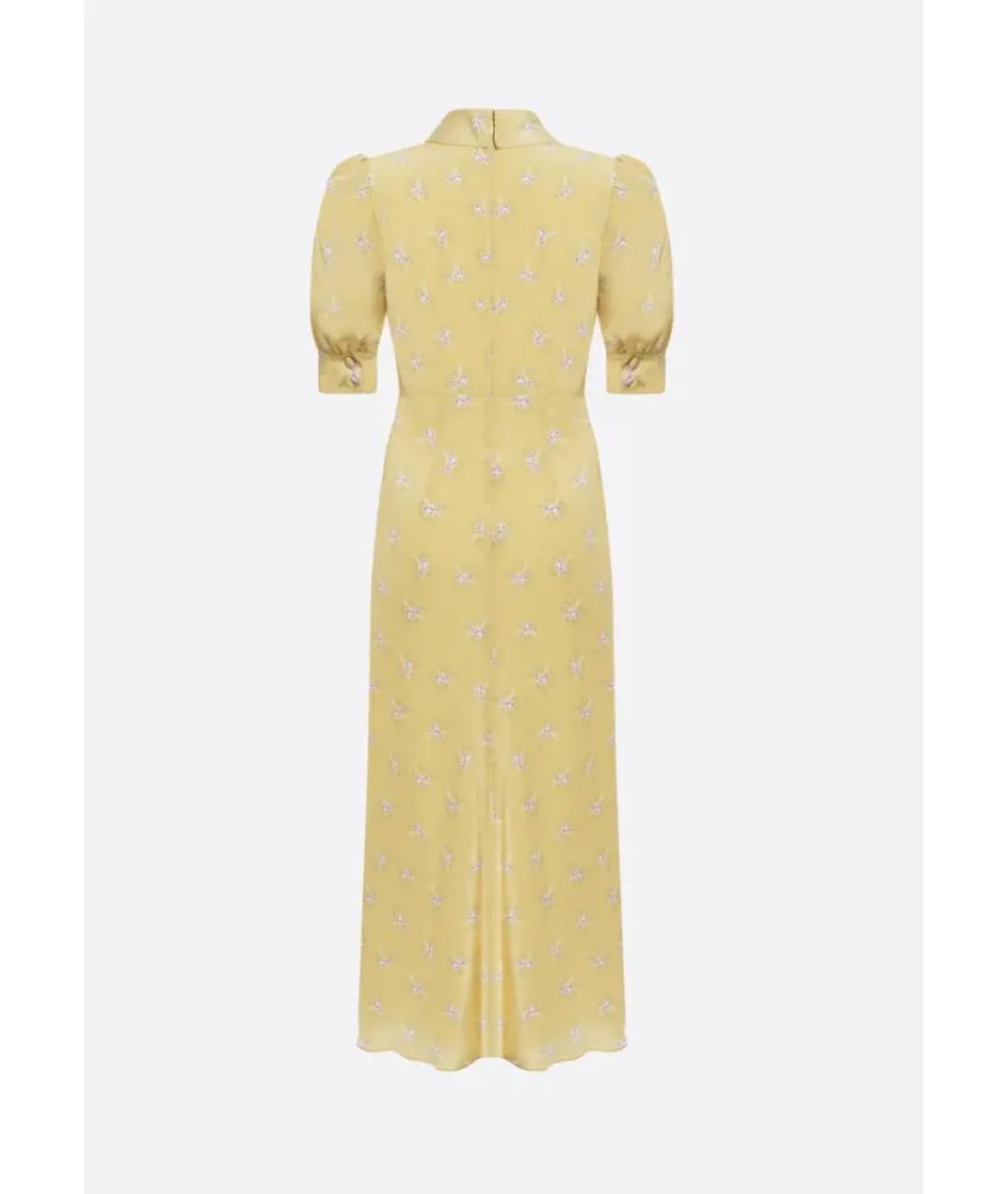 ALESSANDRA RICH Желтое шелковое вечернее платье, фото 2