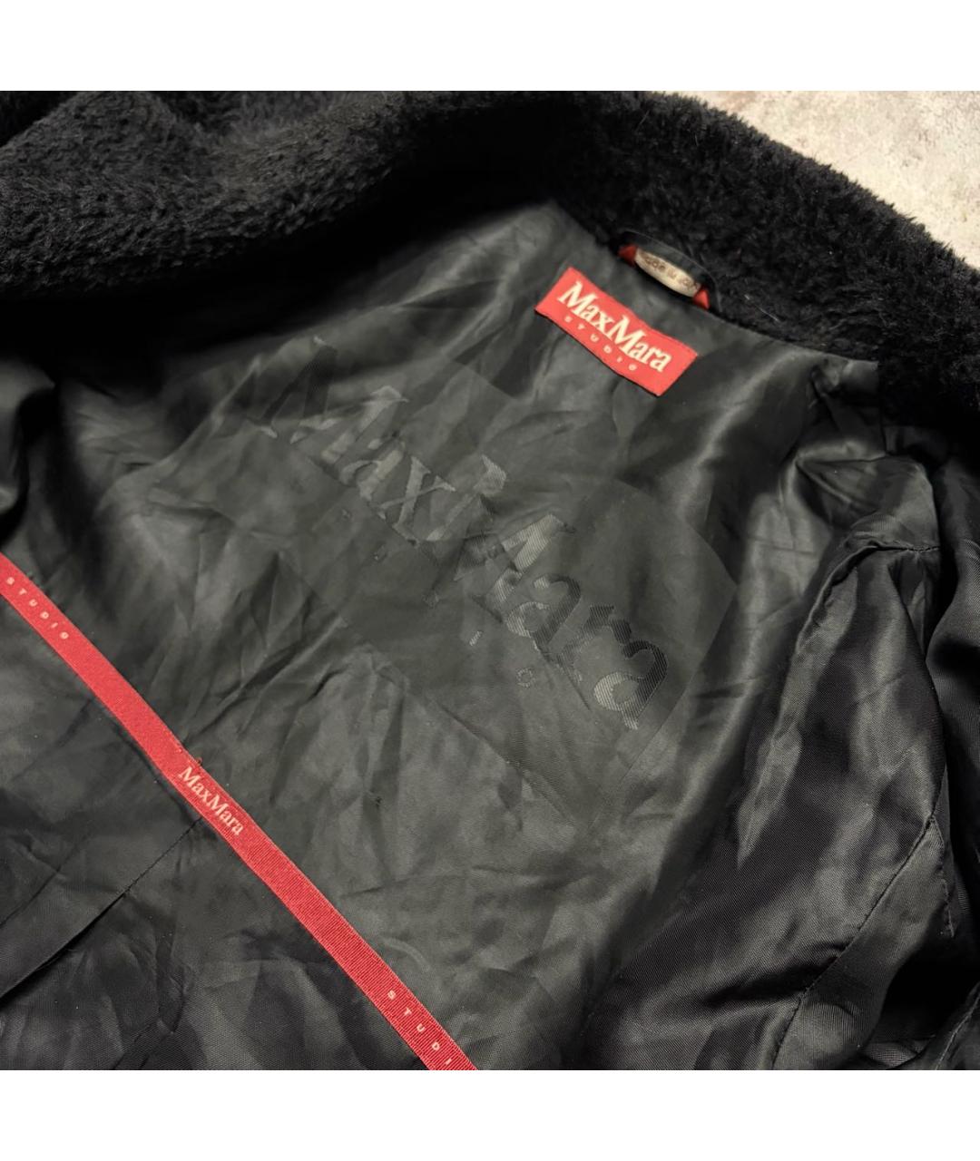 MAX MARA STUDIO Черное шерстяное пальто, фото 3