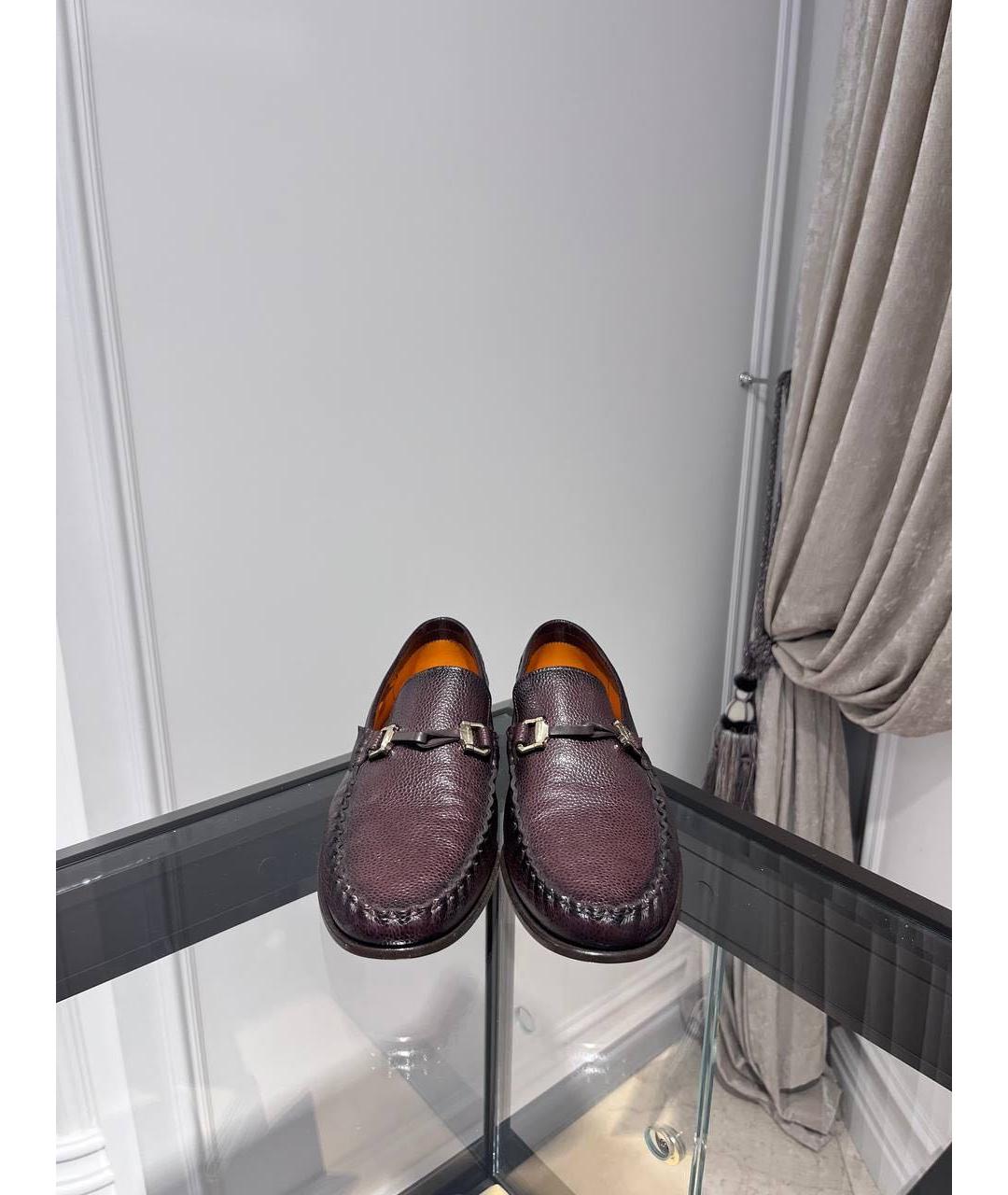 SANTONI Коричневые кожаные лоферы, фото 3