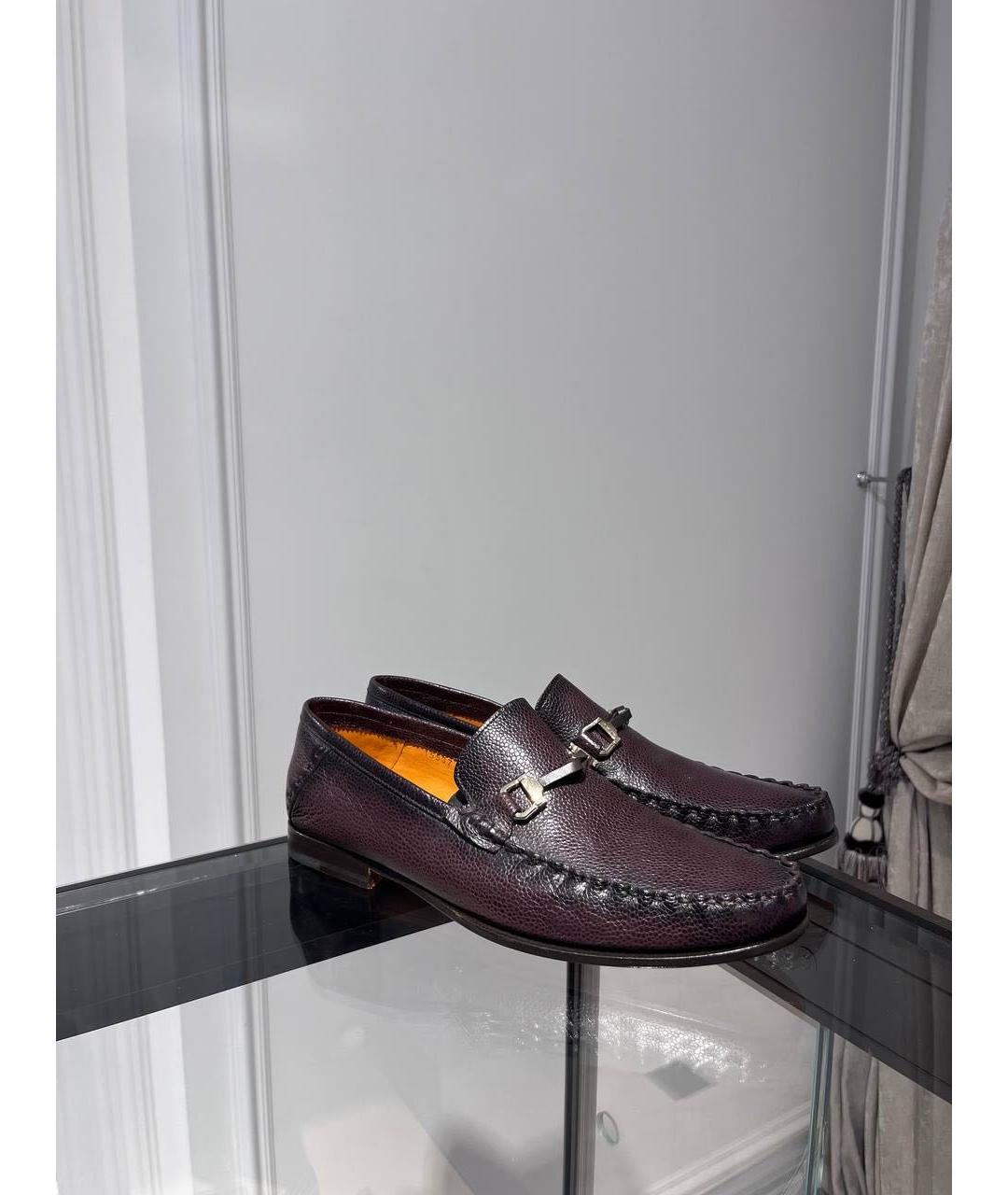 SANTONI Коричневые кожаные лоферы, фото 2