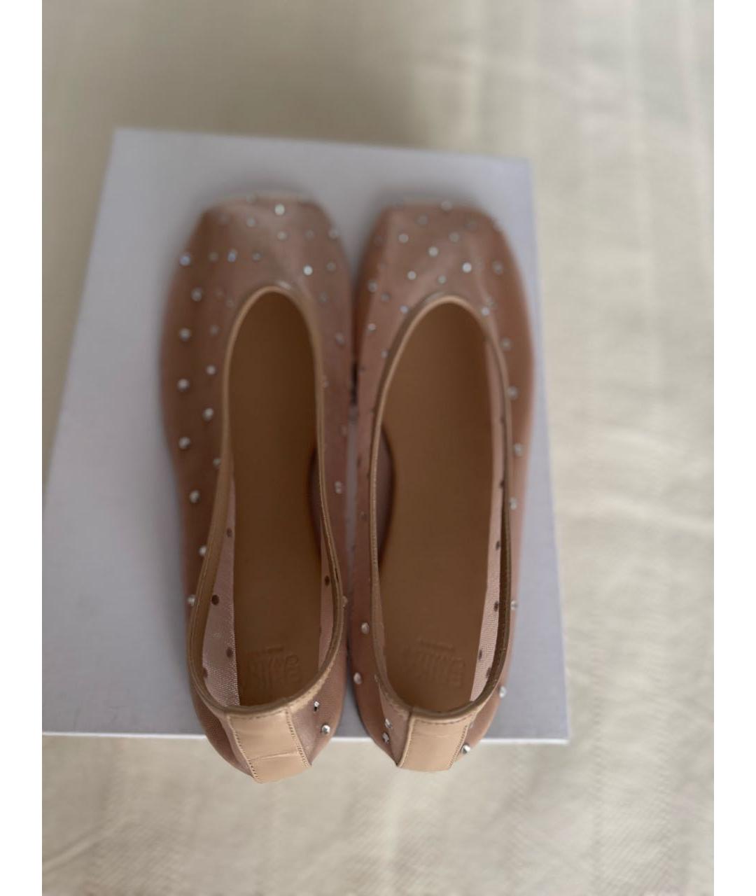 ERIKA CAVALLINI Бежевые текстильные балетки, фото 3
