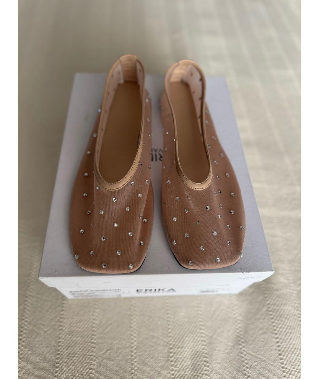 ERIKA CAVALLINI Бежевые текстильные балетки, фото 2