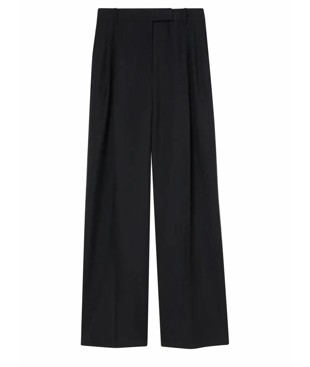 ROHE Черные шерстяные брюки широкие, фото 1