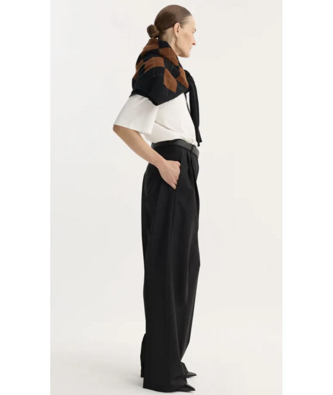 ROHE Черные шерстяные брюки широкие, фото 3