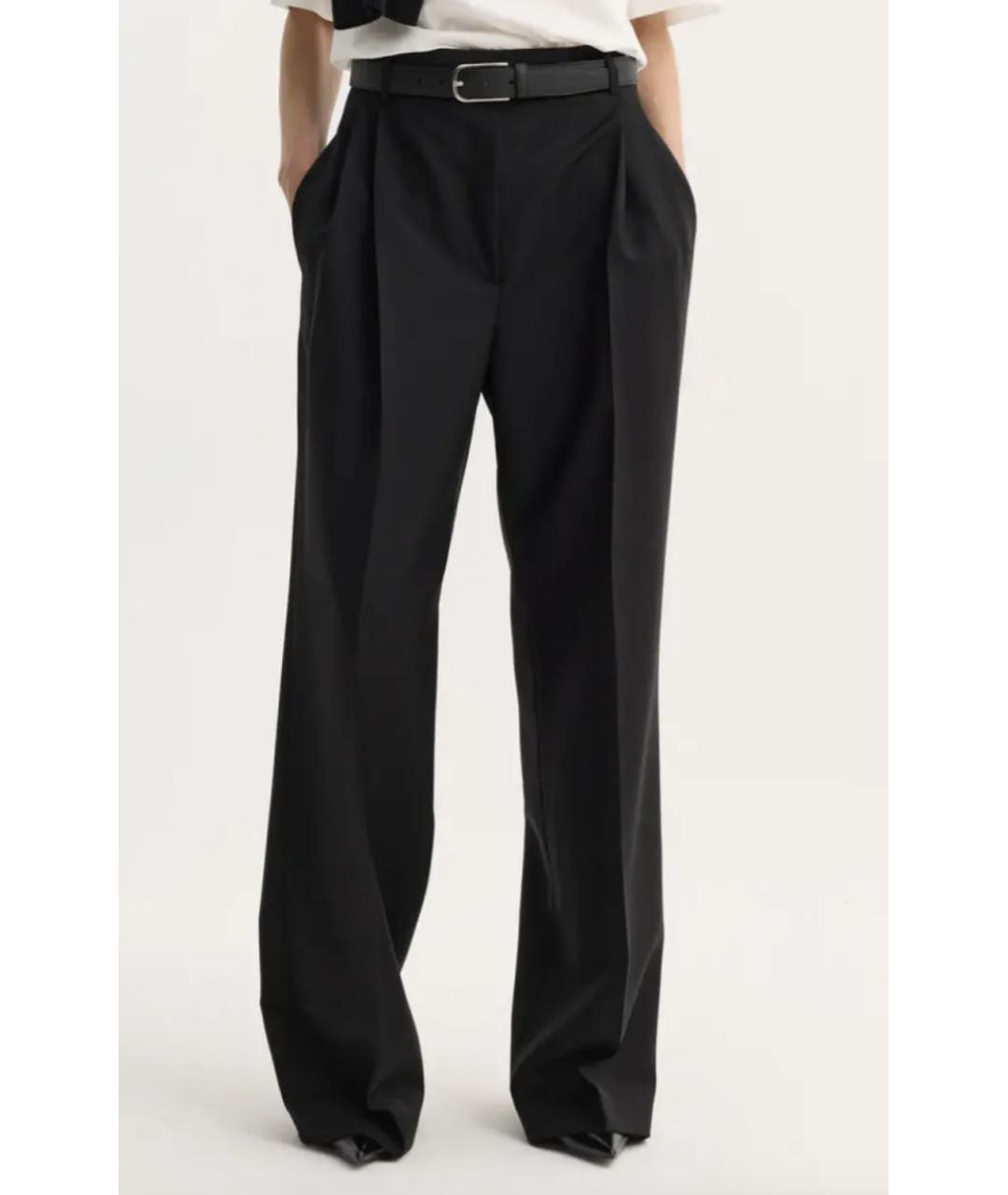 ROHE Черные шерстяные брюки широкие, фото 2