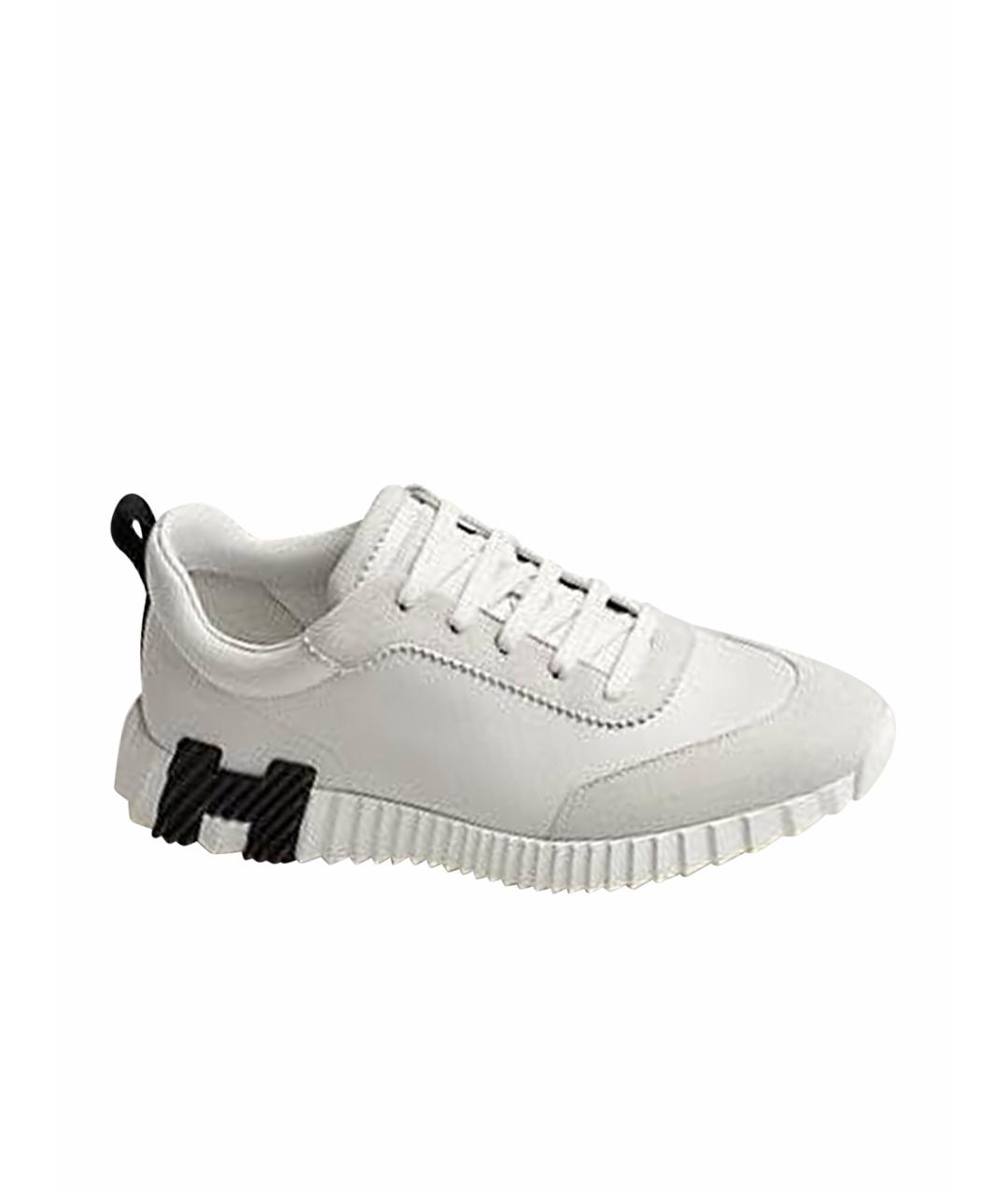 HERMES Белые кожаные низкие кроссовки / кеды, фото 1