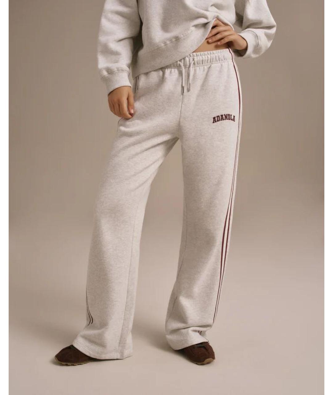 Adanola Серые хлопковые прямые брюки, фото 2