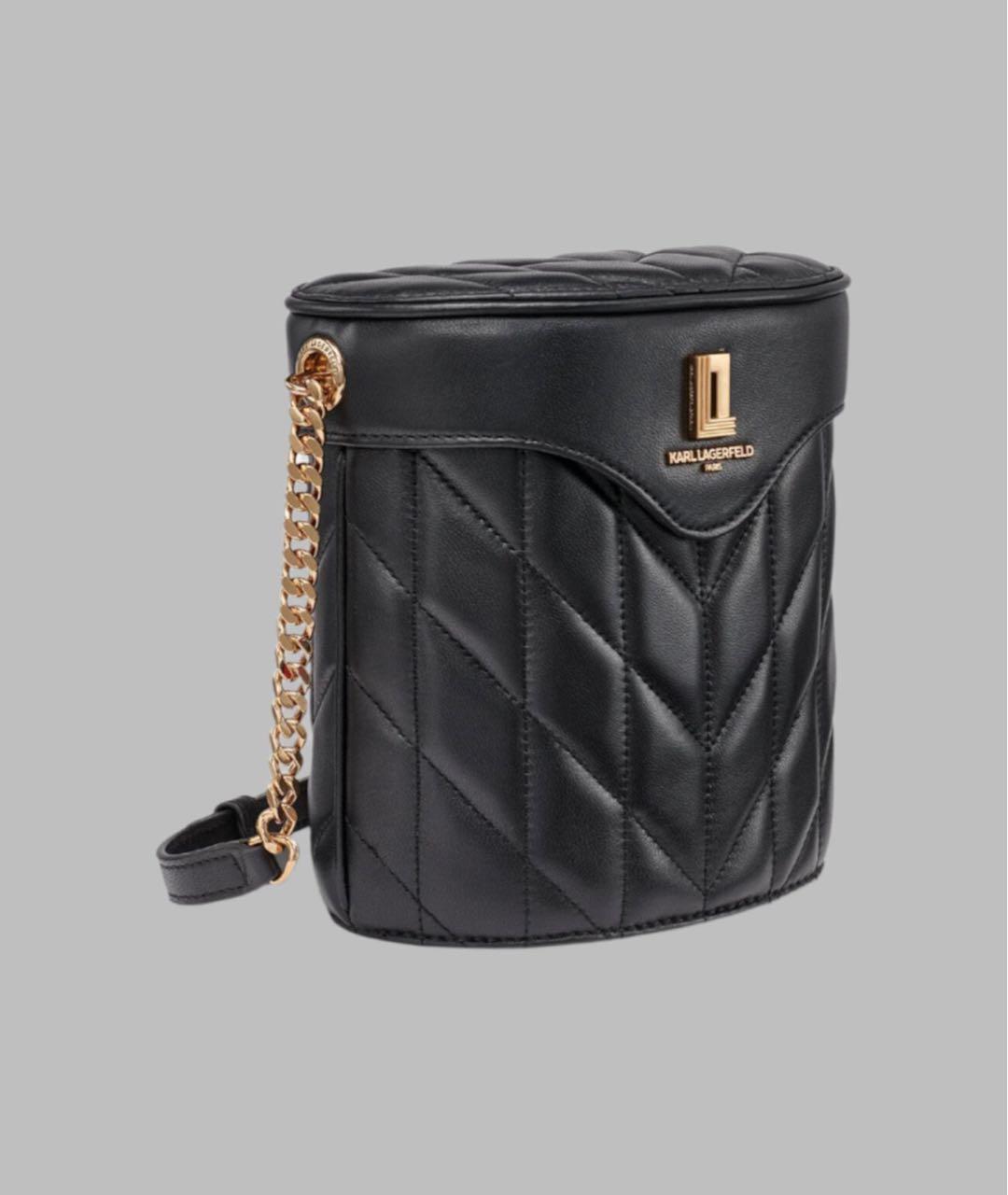 KARL LAGERFELD Черная кожаная сумка через плечо, фото 2