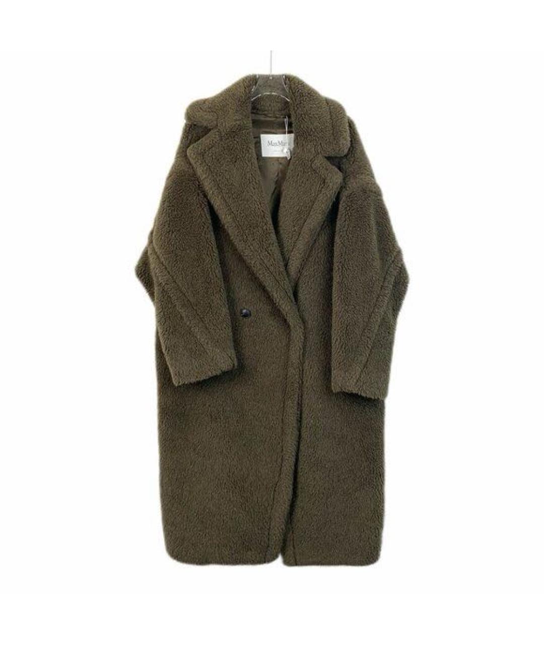 MAX MARA Хаки шерстяное пальто, фото 4