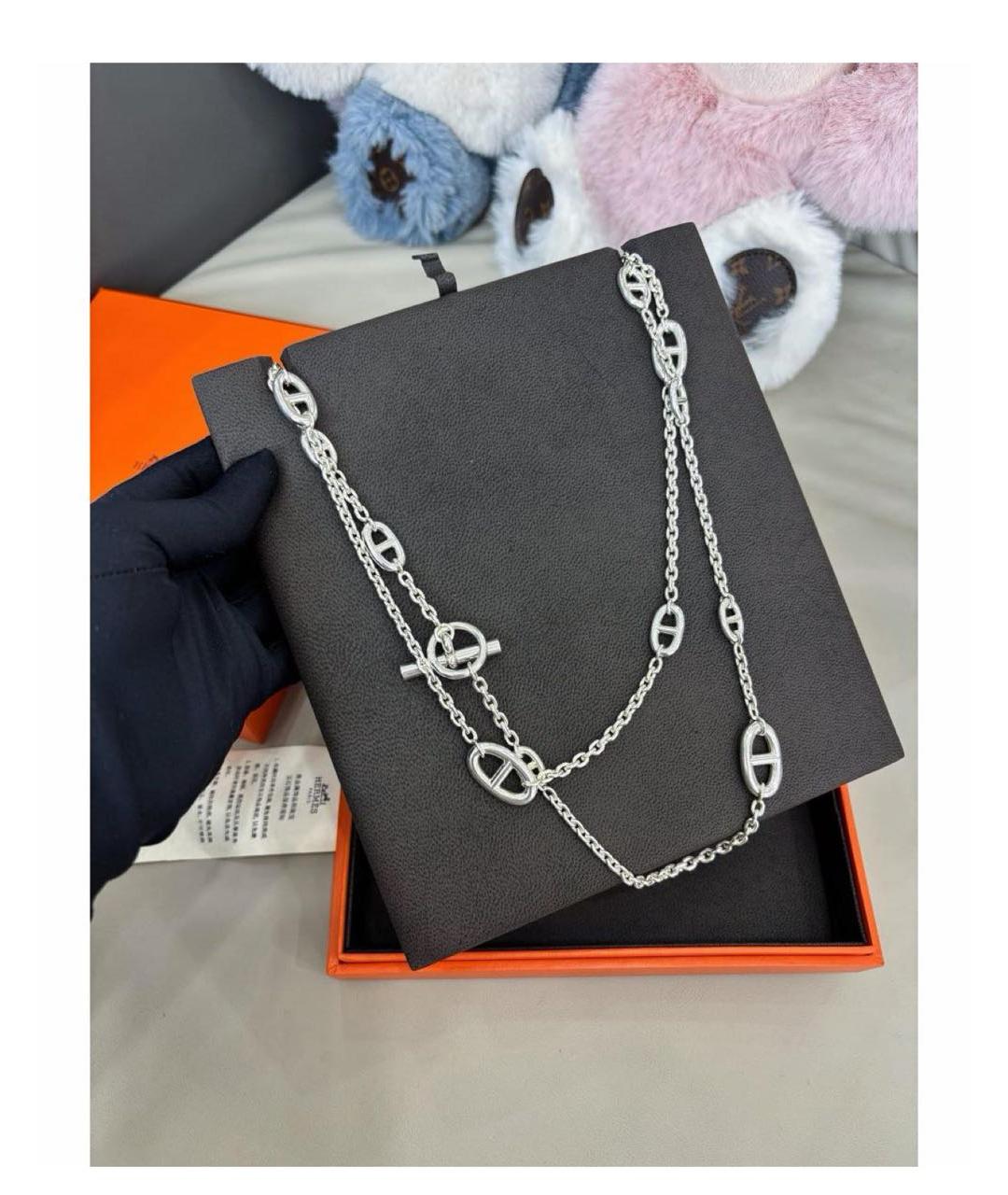 HERMES Серебряное серебряное колье, фото 2