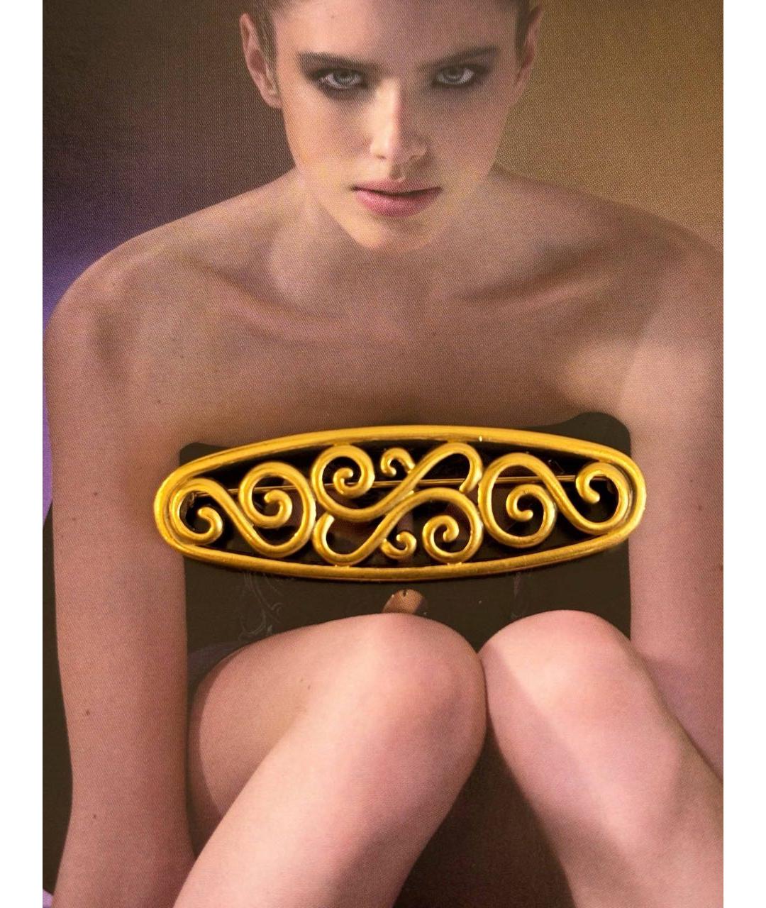 SAINT LAURENT Золотая металлическая булавка / брошь, фото 2