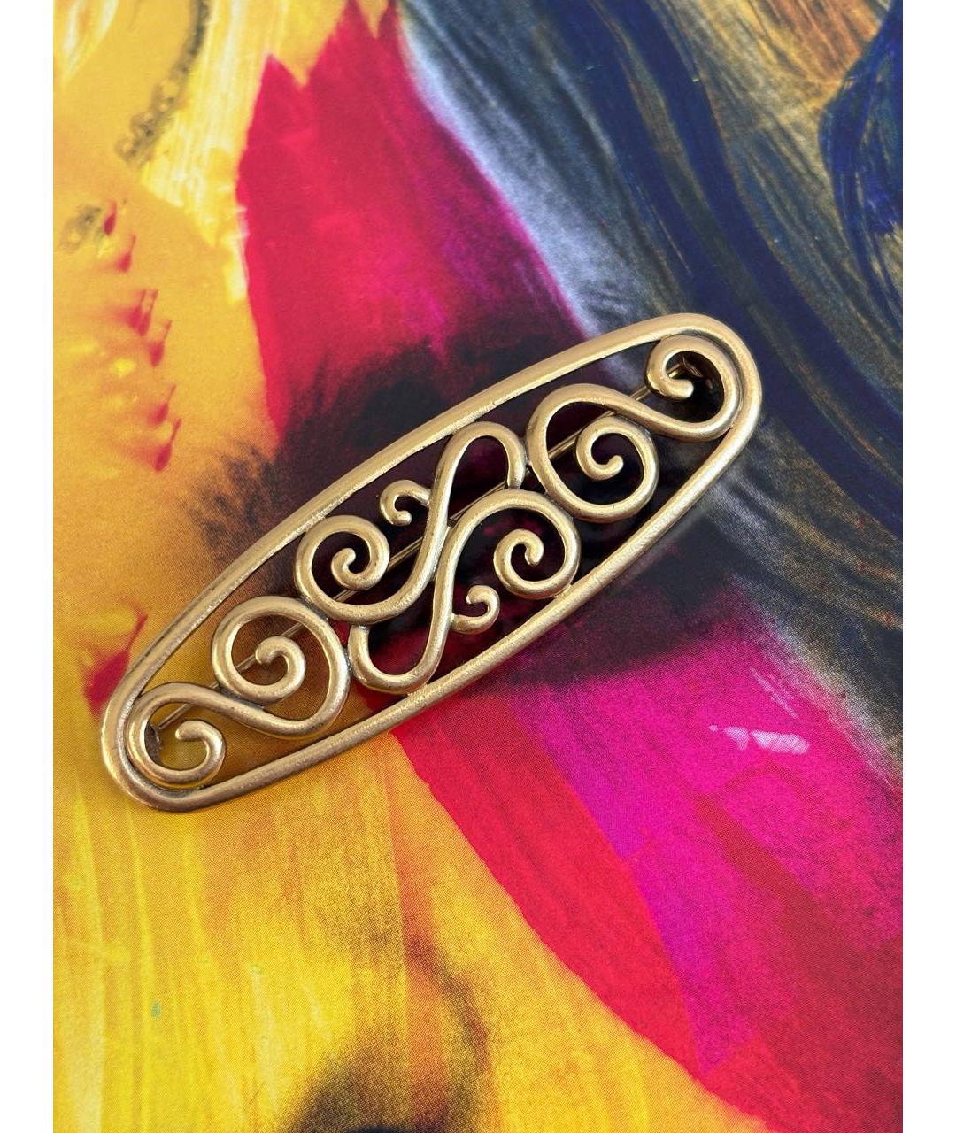 SAINT LAURENT Золотая металлическая булавка / брошь, фото 4