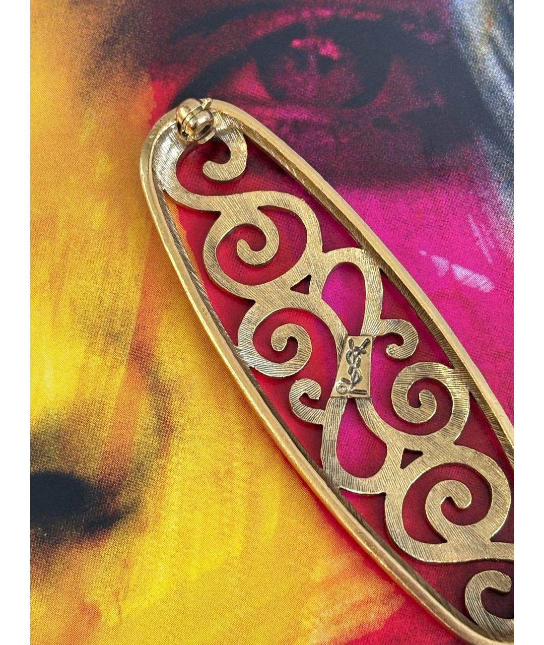 SAINT LAURENT Золотая металлическая булавка / брошь, фото 5