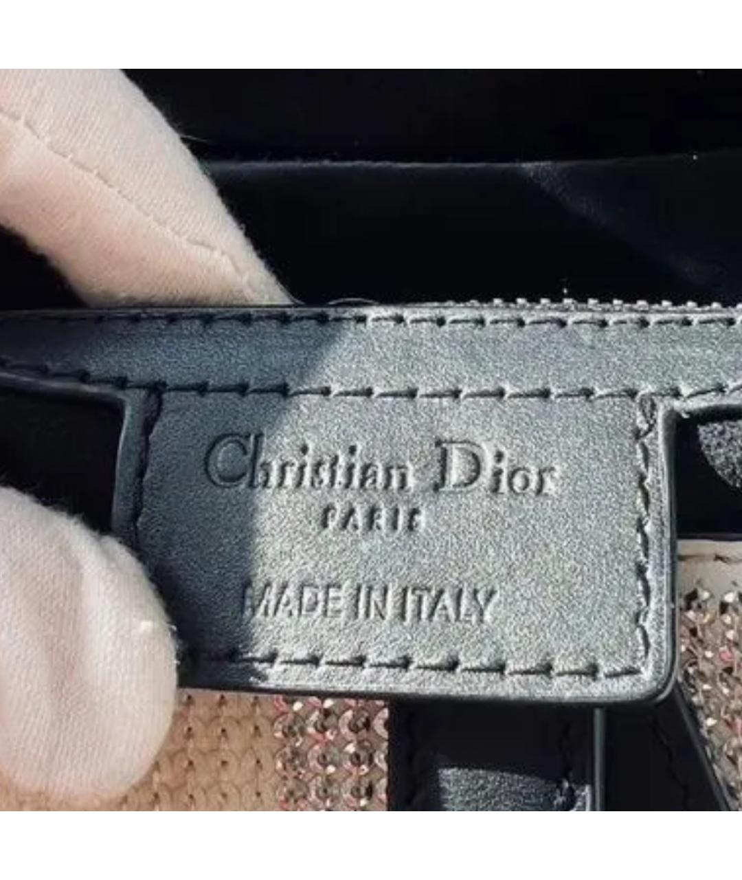 CHRISTIAN DIOR Серая тканевая сумка с короткими ручками, фото 3