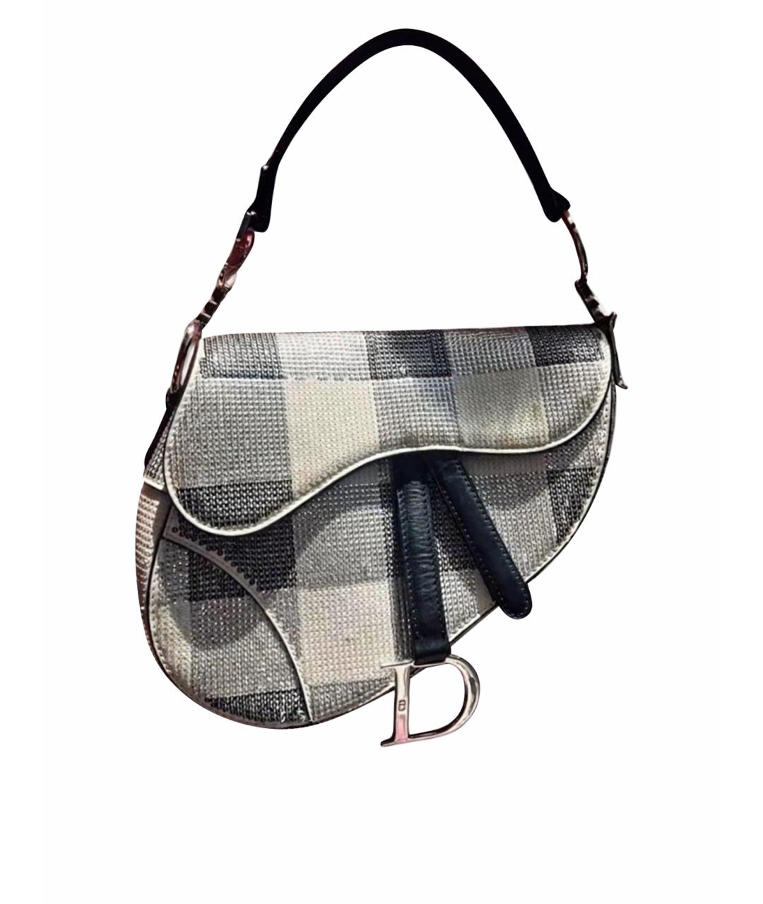 CHRISTIAN DIOR Серая тканевая сумка с короткими ручками, фото 1