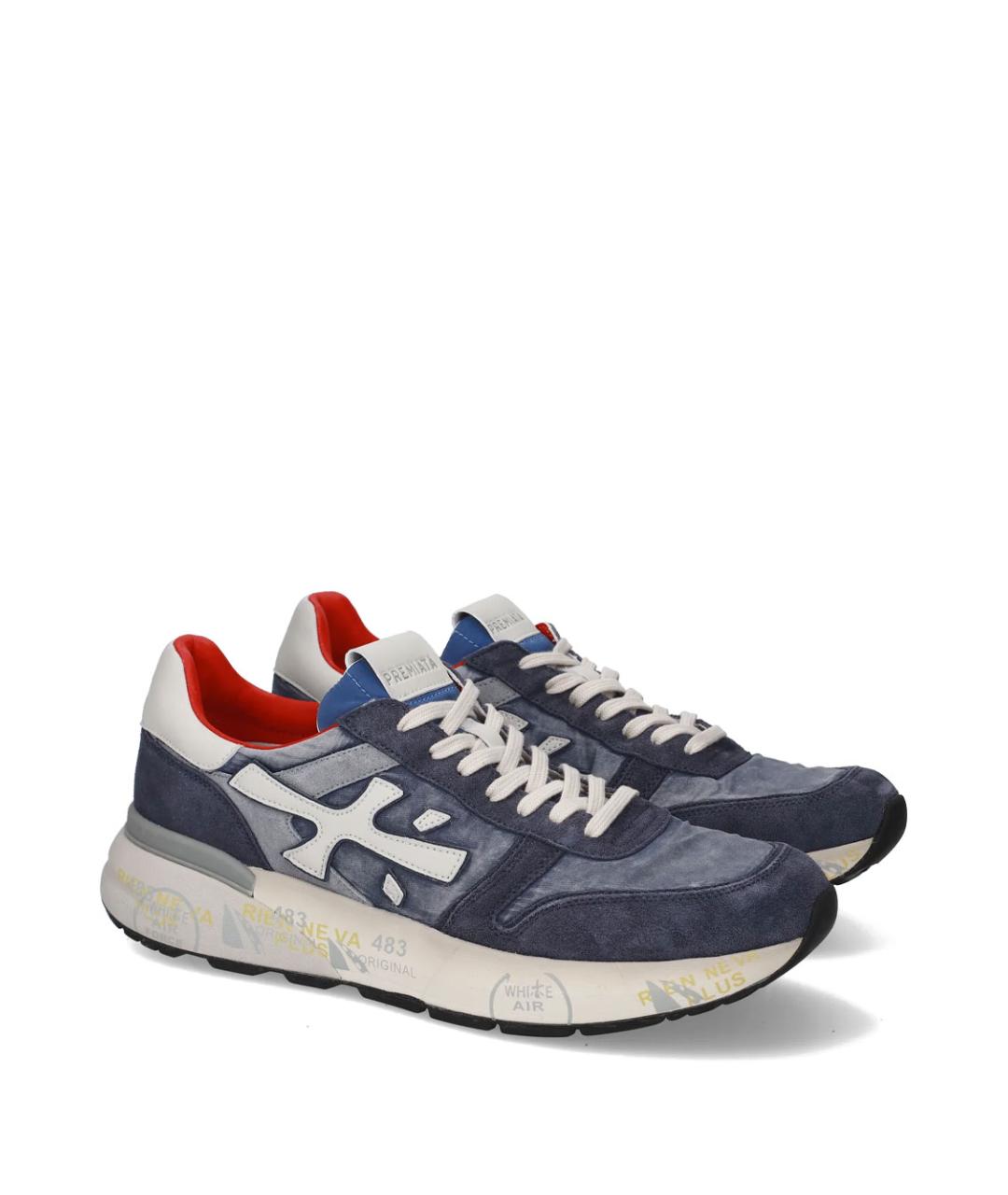 PREMIATA Синие текстильные низкие кроссовки / кеды, фото 2