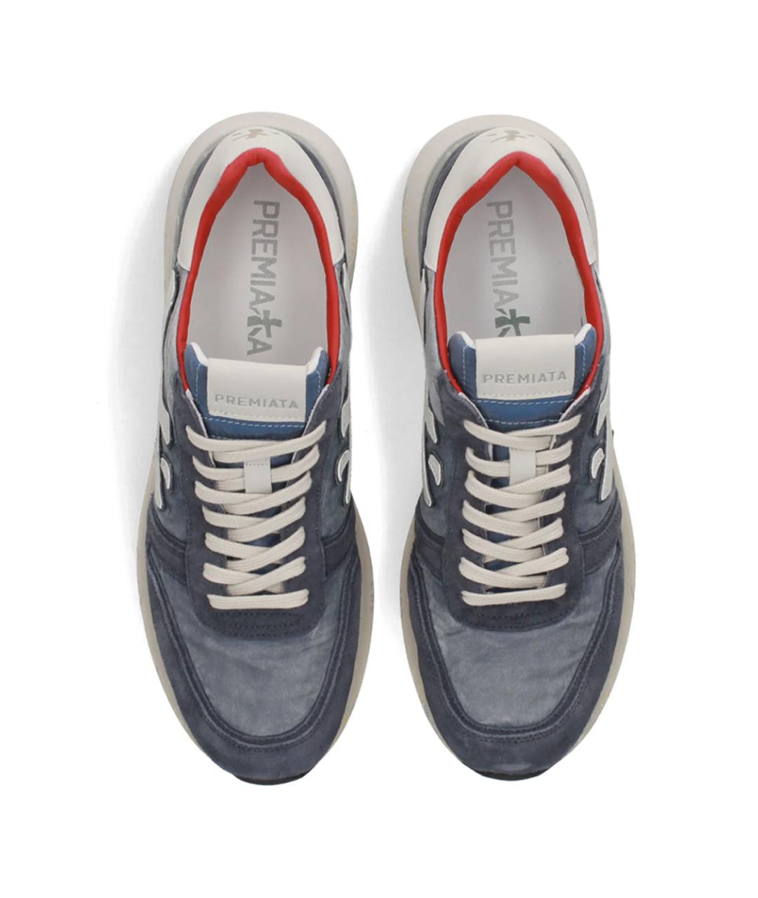PREMIATA Синие текстильные низкие кроссовки / кеды, фото 4